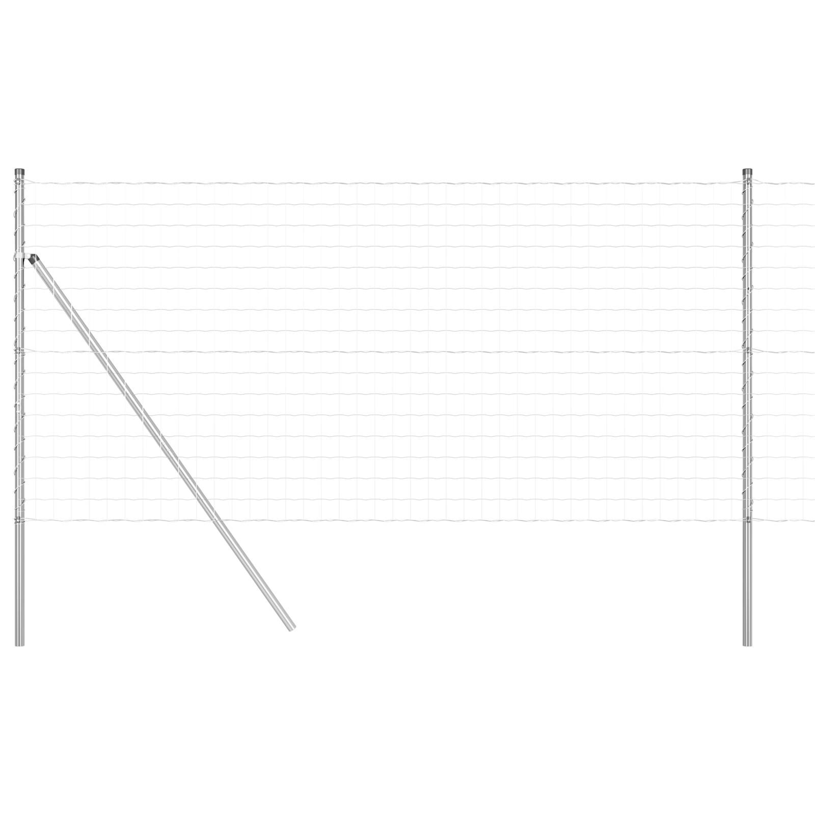 Euro Fence with 7 Posts 1.4x10 m Galvanised Steel - Image 2