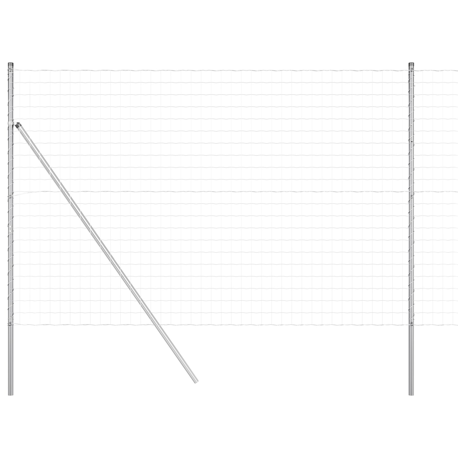 Euro Fence with 7 Posts 1.5x10 m Galvanised Steel - Image 2