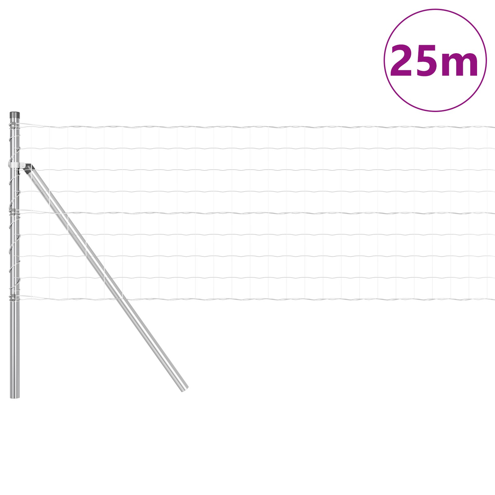 Euro Fence with 13 Posts 0.8x25 m Galvanised Steel - Image 3