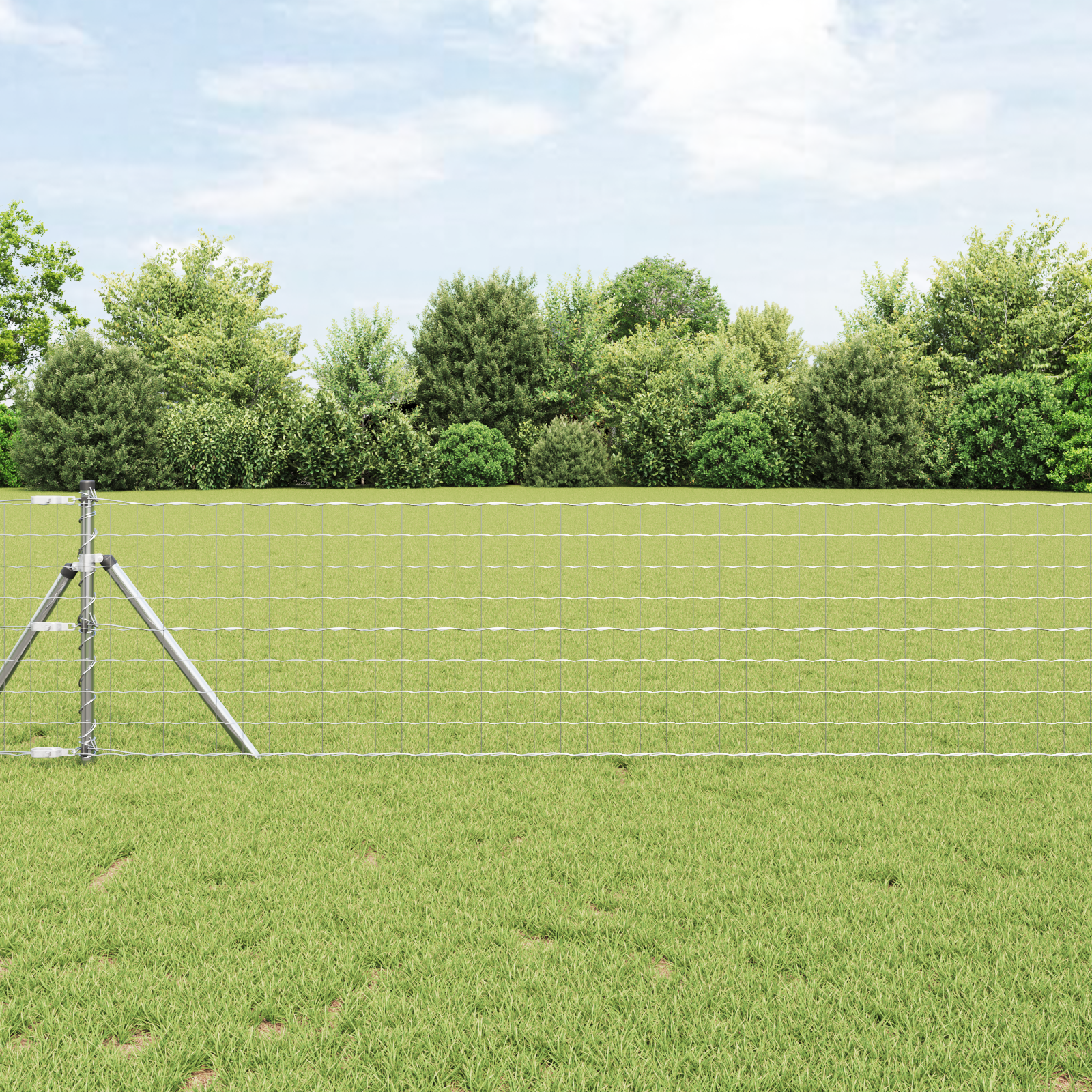 Euro Fence with 13 Posts 0.8x25 m Galvanised Steel