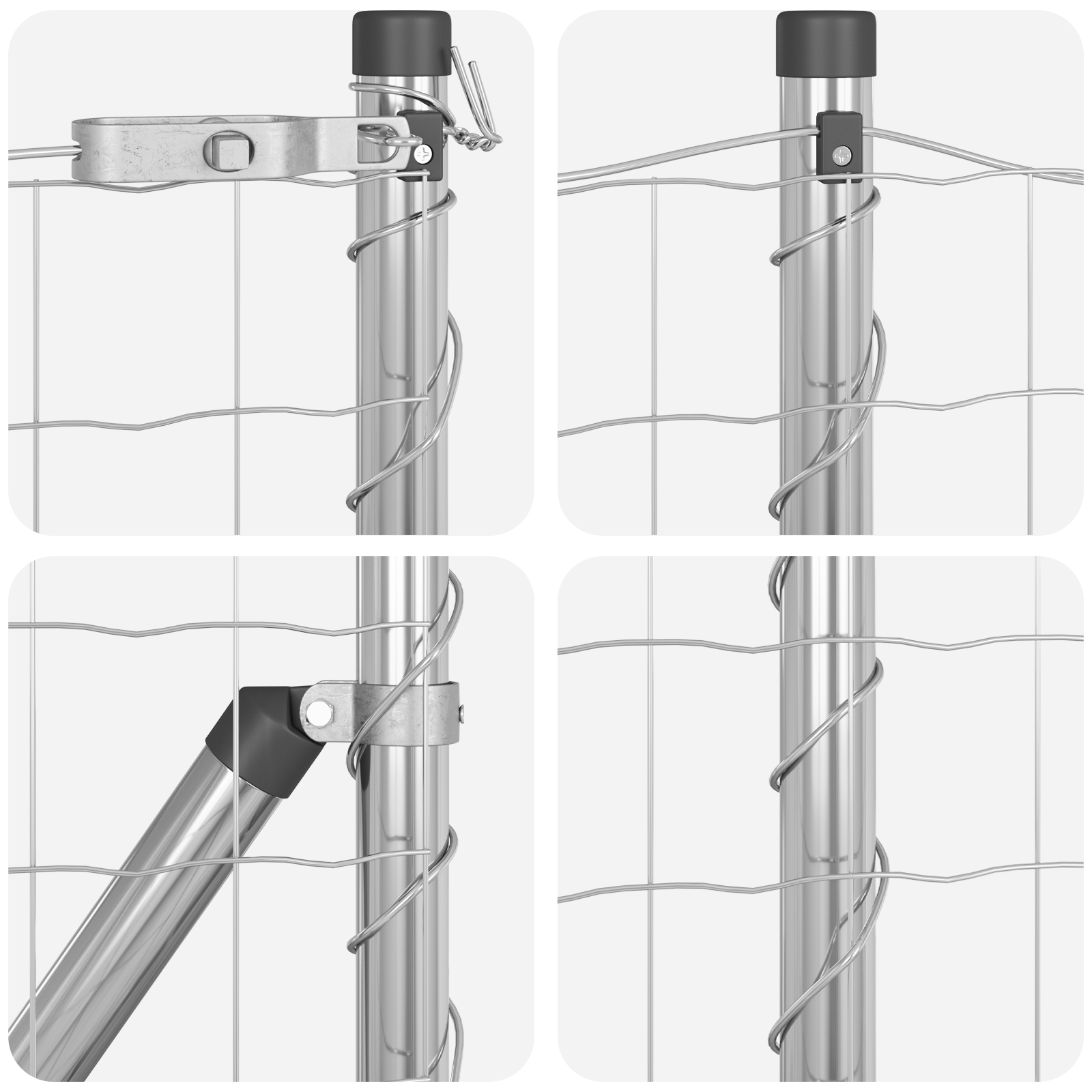 Euro Fence with 13 Posts 0.4x50 m Galvanised Steel - Image 7