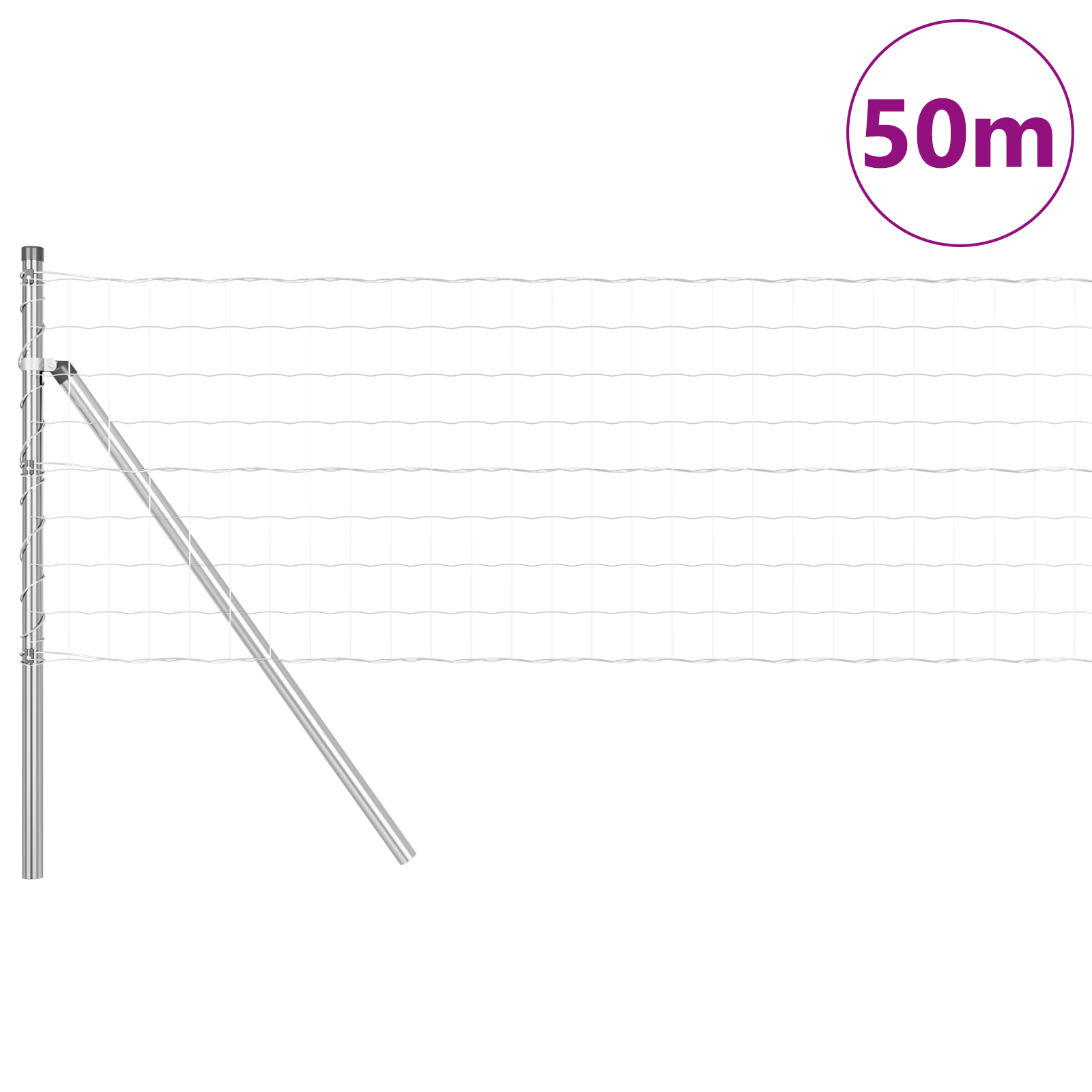 Euro Fence with 13 Posts 0.4x50 m Galvanised Steel - Image 3