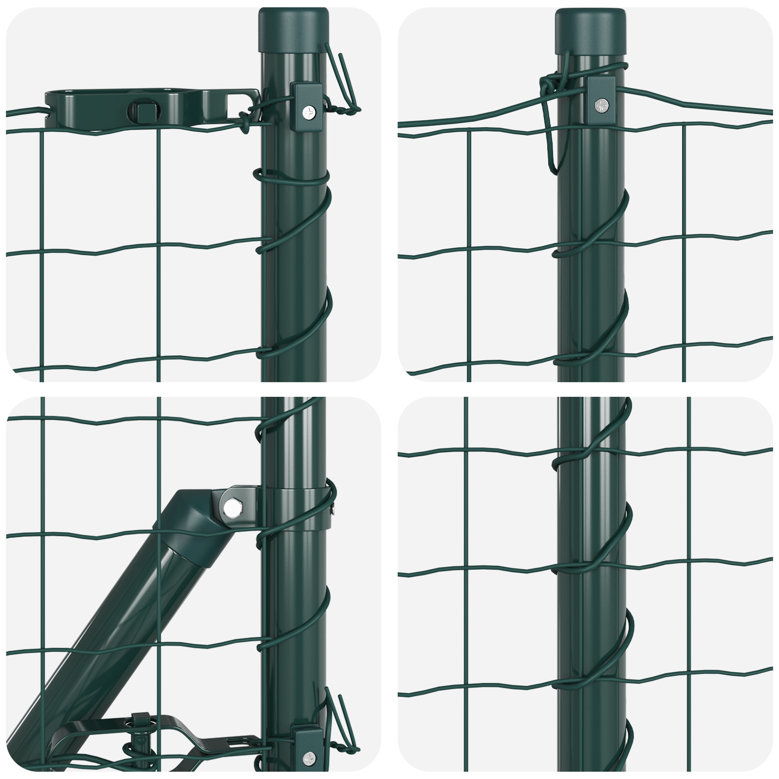 Euro Fence with 7 Spike Posts 0.6x10 m Galvanised Steel Green - Image 7