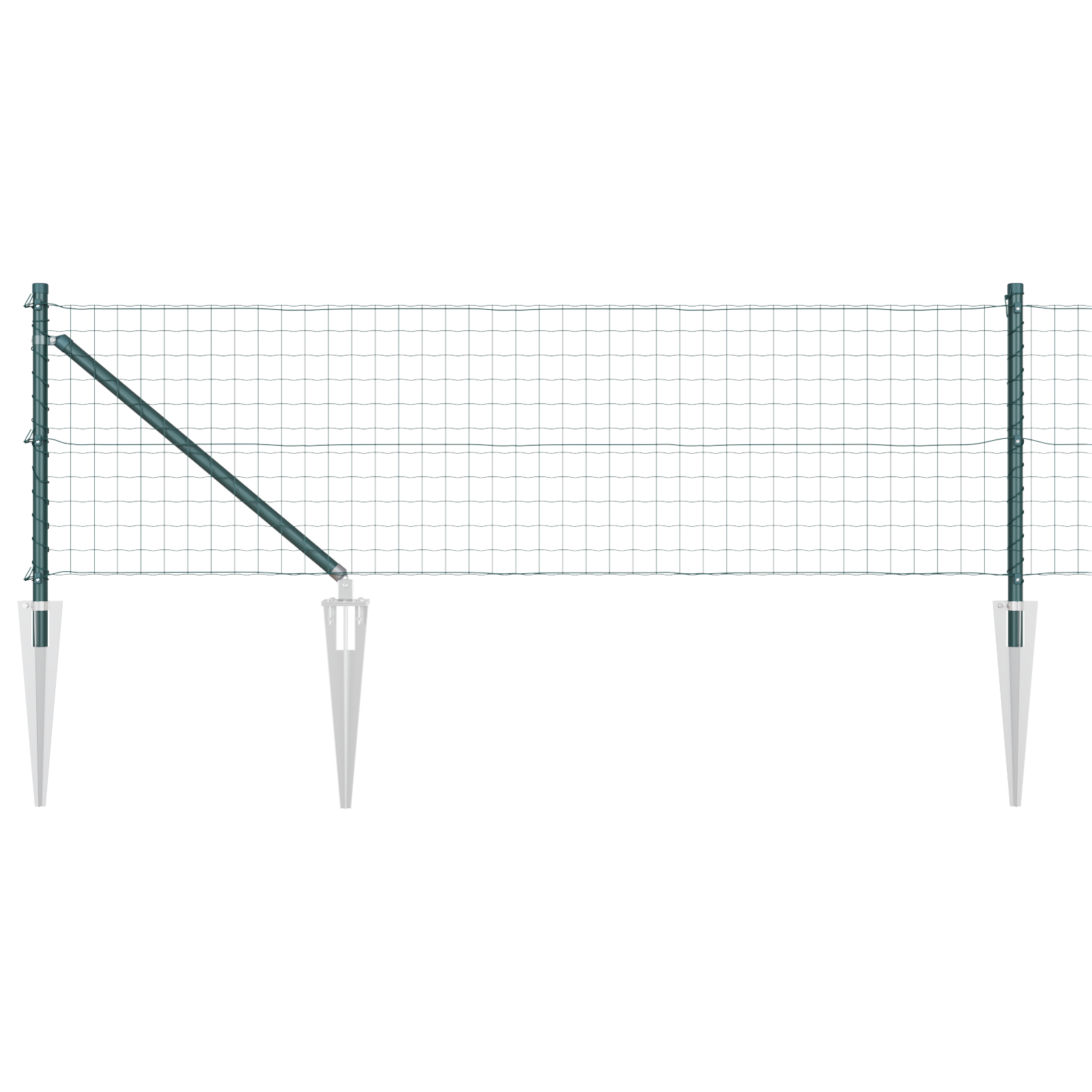Euro Fence with 7 Spike Posts 0.6x10 m Galvanised Steel Green - Image 2