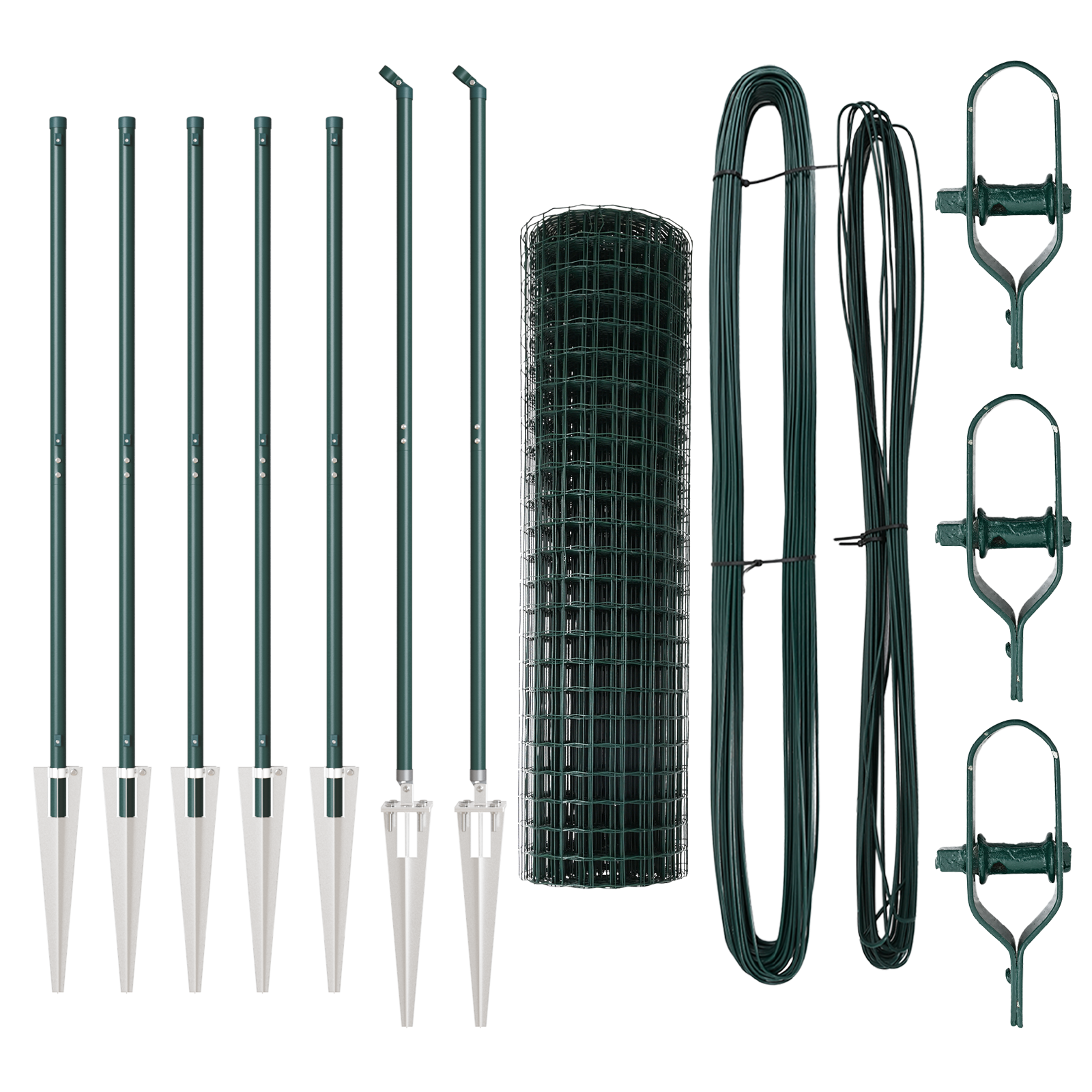 Euro Fence with 7 Spike Posts 1x10 m Galvanised Steel Green - Image 4