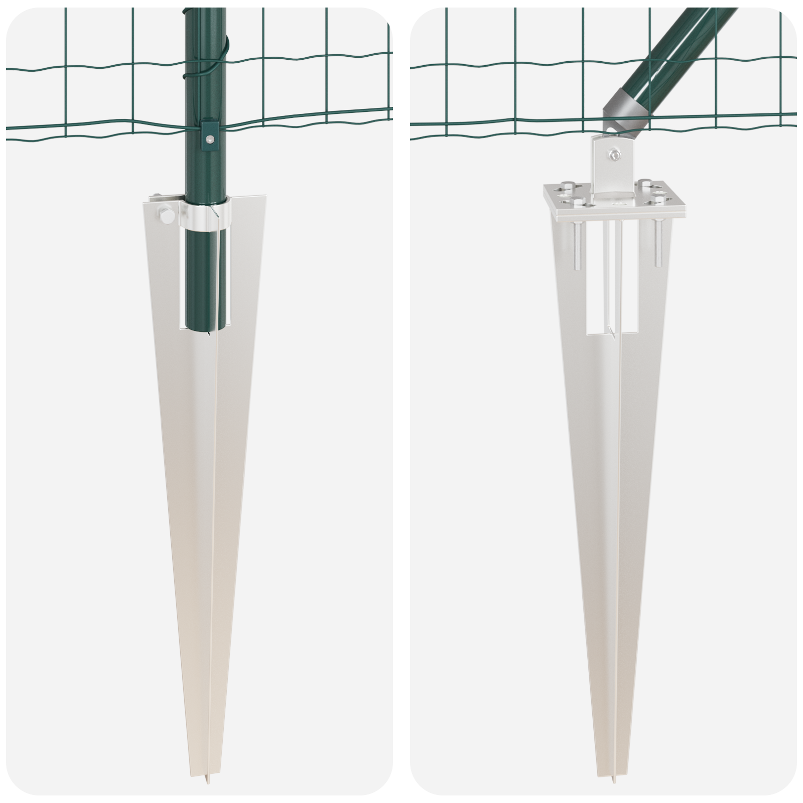 Euro Fence with 7 Spike Posts 1.6x10 m Galvanised Steel Green - Image 8