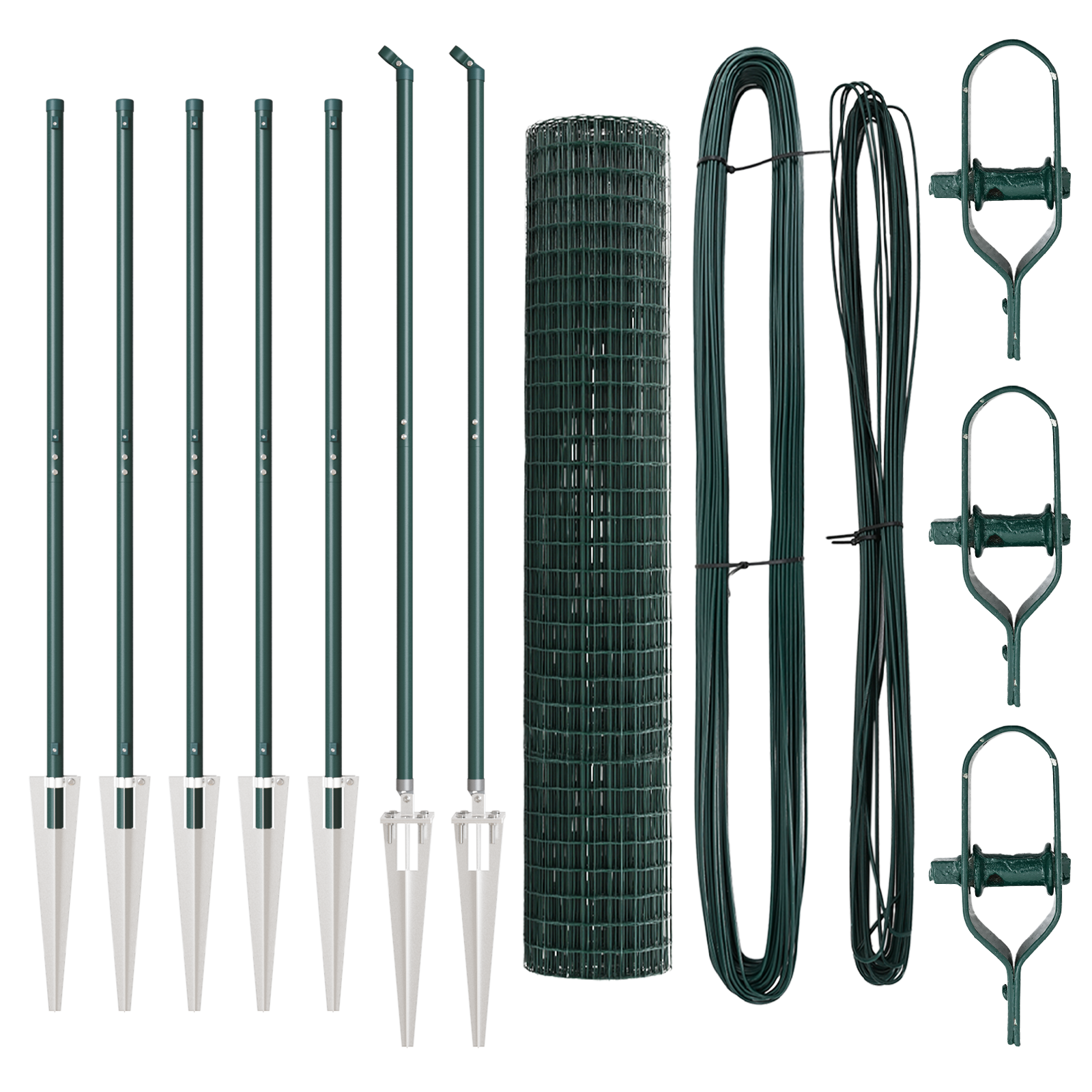Euro Fence with 7 Spike Posts 1.6x10 m Galvanised Steel Green - Image 4
