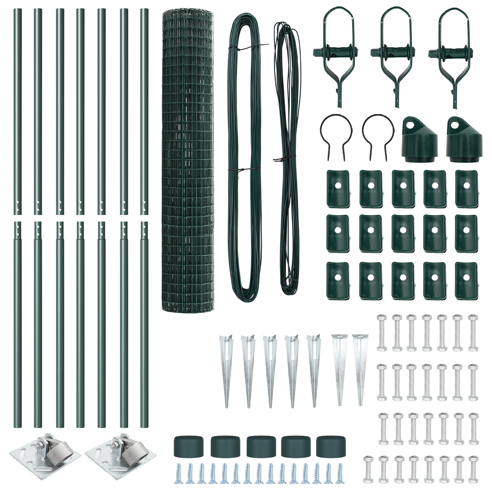 Euro Fence with 7 Spike Posts 1.6x10 m Galvanised Steel Green - Image 5