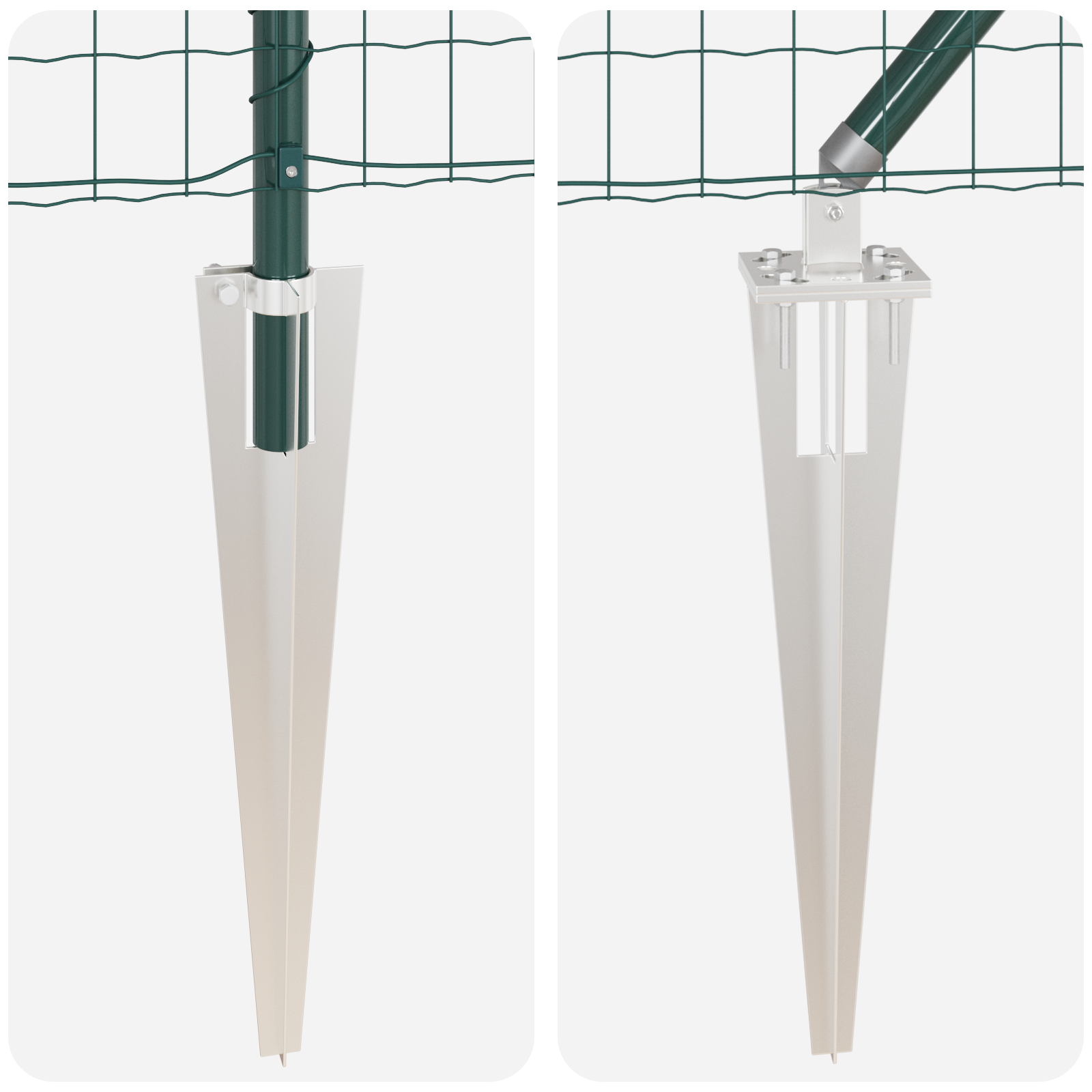 Euro Fence with 7 Spike Posts 1.6x10 m Galvanised Steel Green - Image 8
