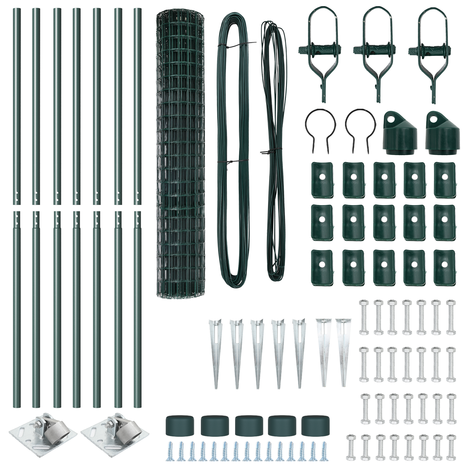 Euro Fence with 7 Spike Posts 1.5x10 m Galvanised Steel Green - Image 5