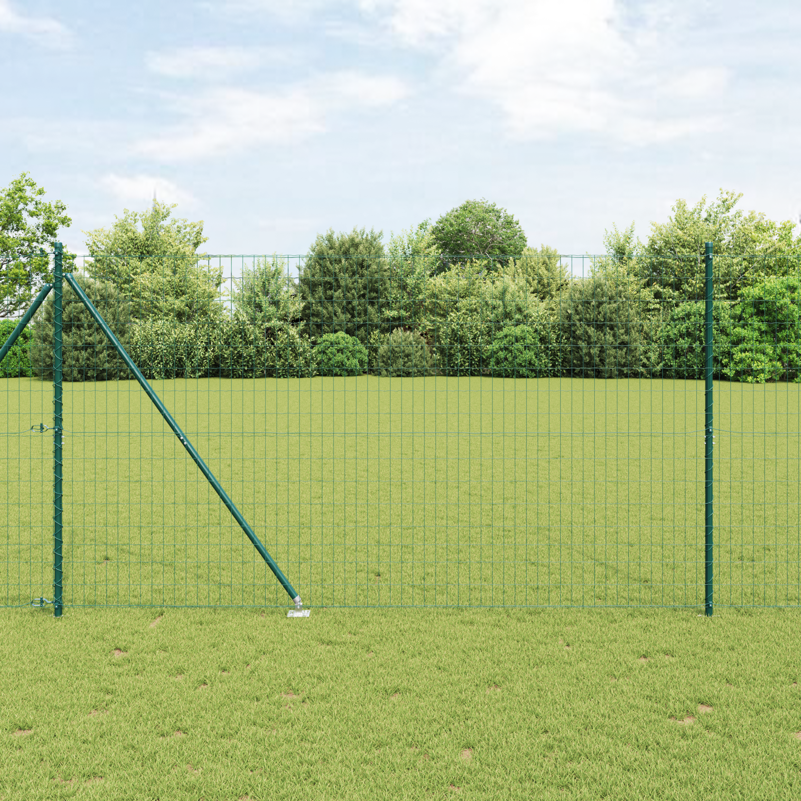 Euro Fence with 7 Spike Posts 1.6x10 m Galvanised Steel Green