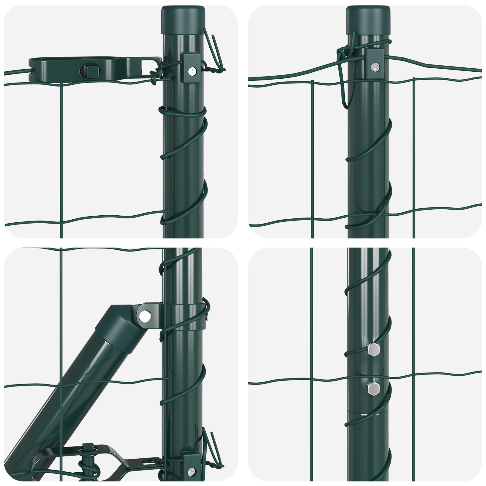 Euro Fence with 7 Spike Posts 1.4x10 m Galvanised Steel Green - Image 7