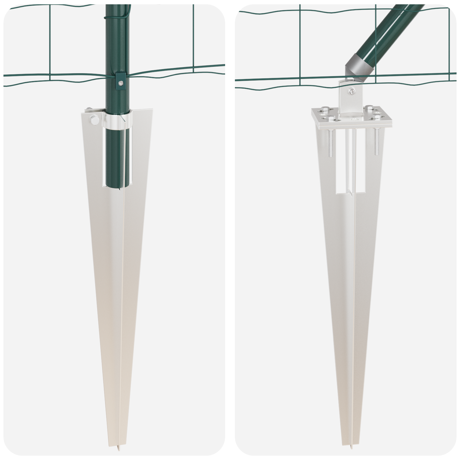 Euro Fence with 7 Spike Posts 0.6x10 m Galvanised Steel Green - Image 8