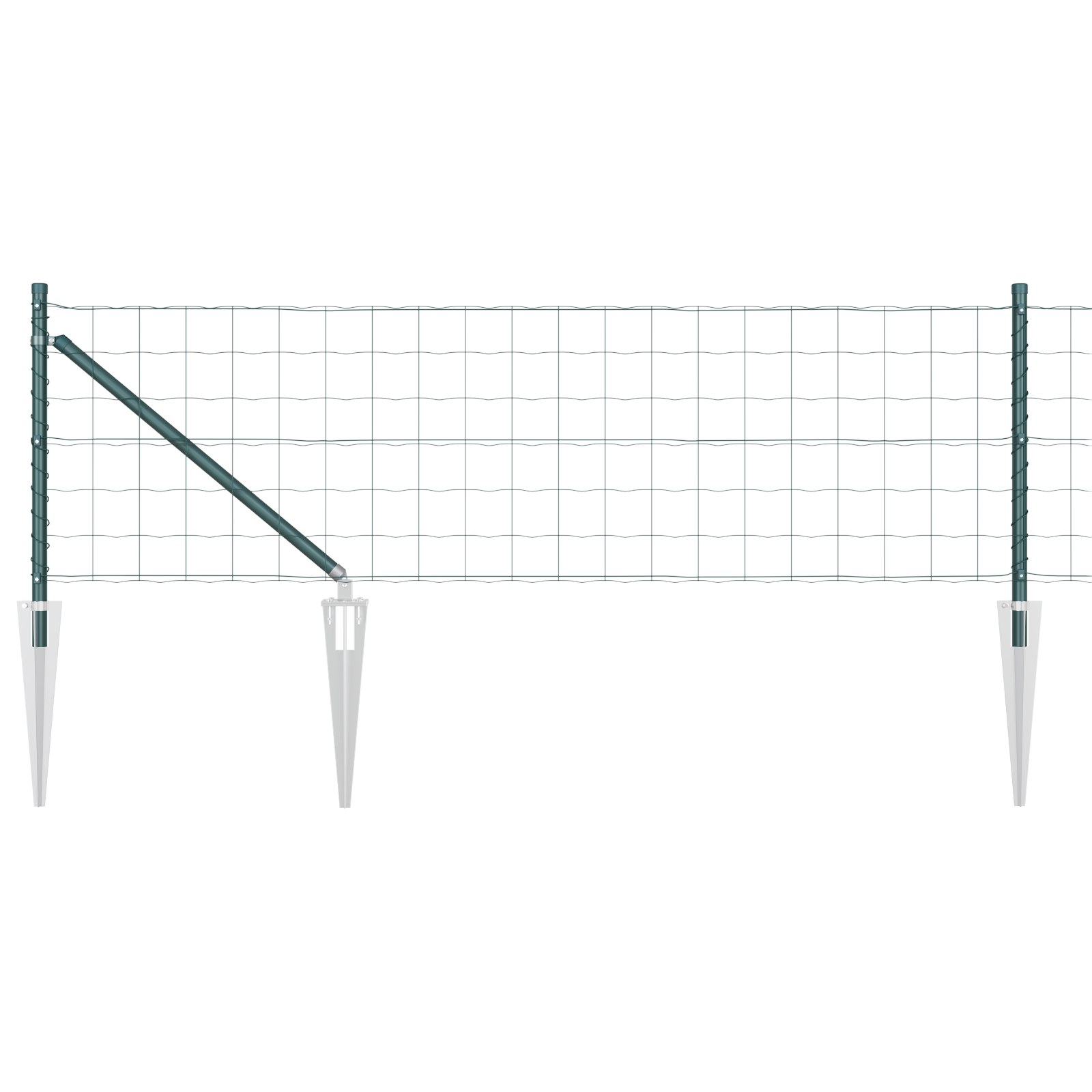 Euro Fence with 7 Spike Posts 0.6x10 m Galvanised Steel Green - Image 2