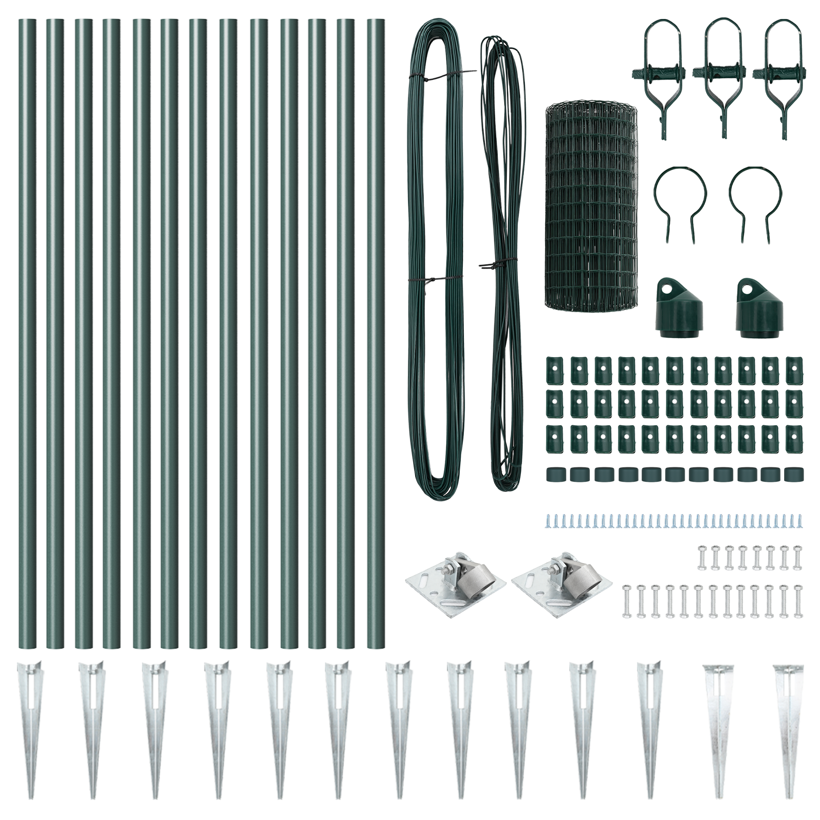 Euro Fence with 13 Spike Posts 0.8x25 m Galvanised Steel Green - Image 5