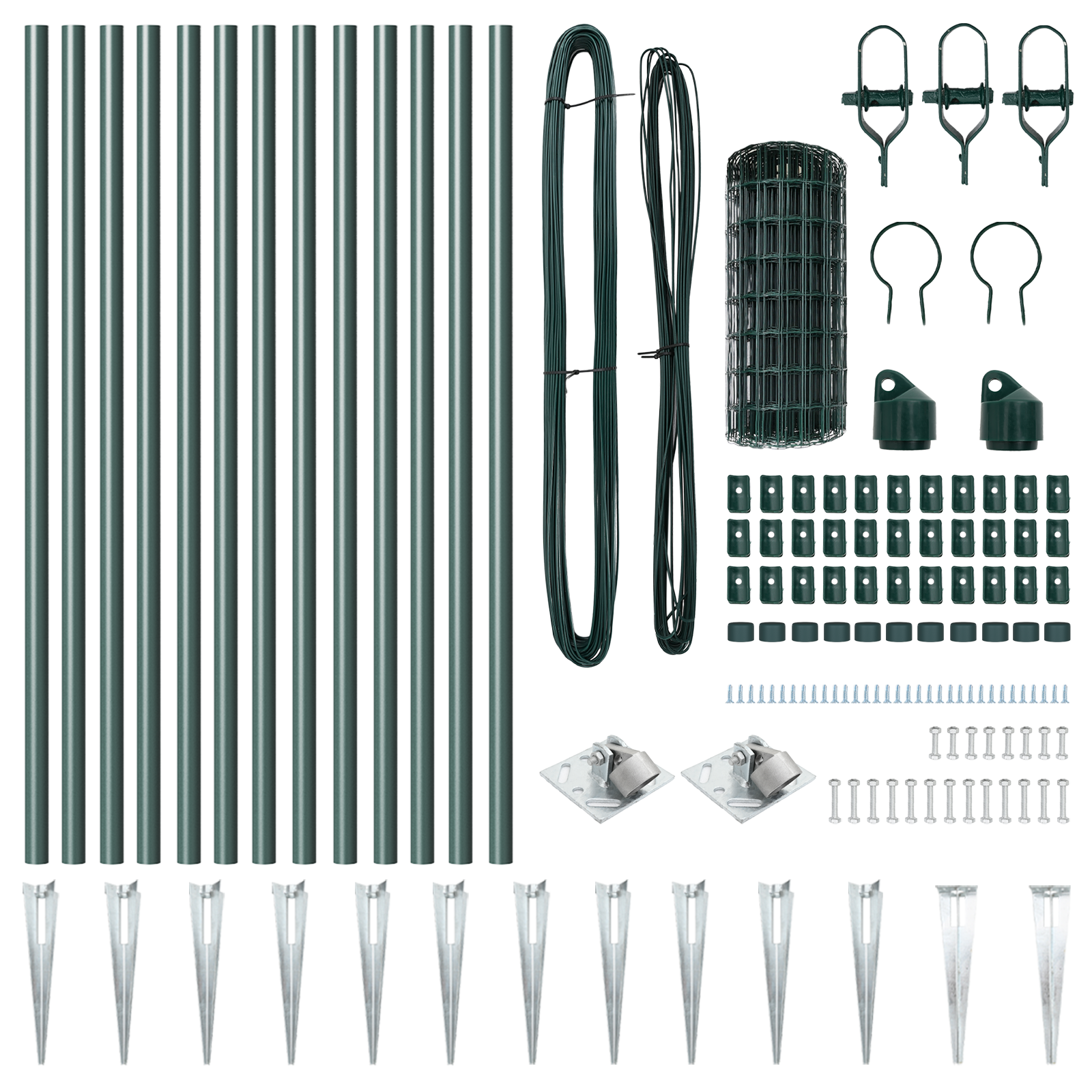 Euro Fence with 13 Spike Posts 0.8x25 m Galvanised Steel Green - Image 5