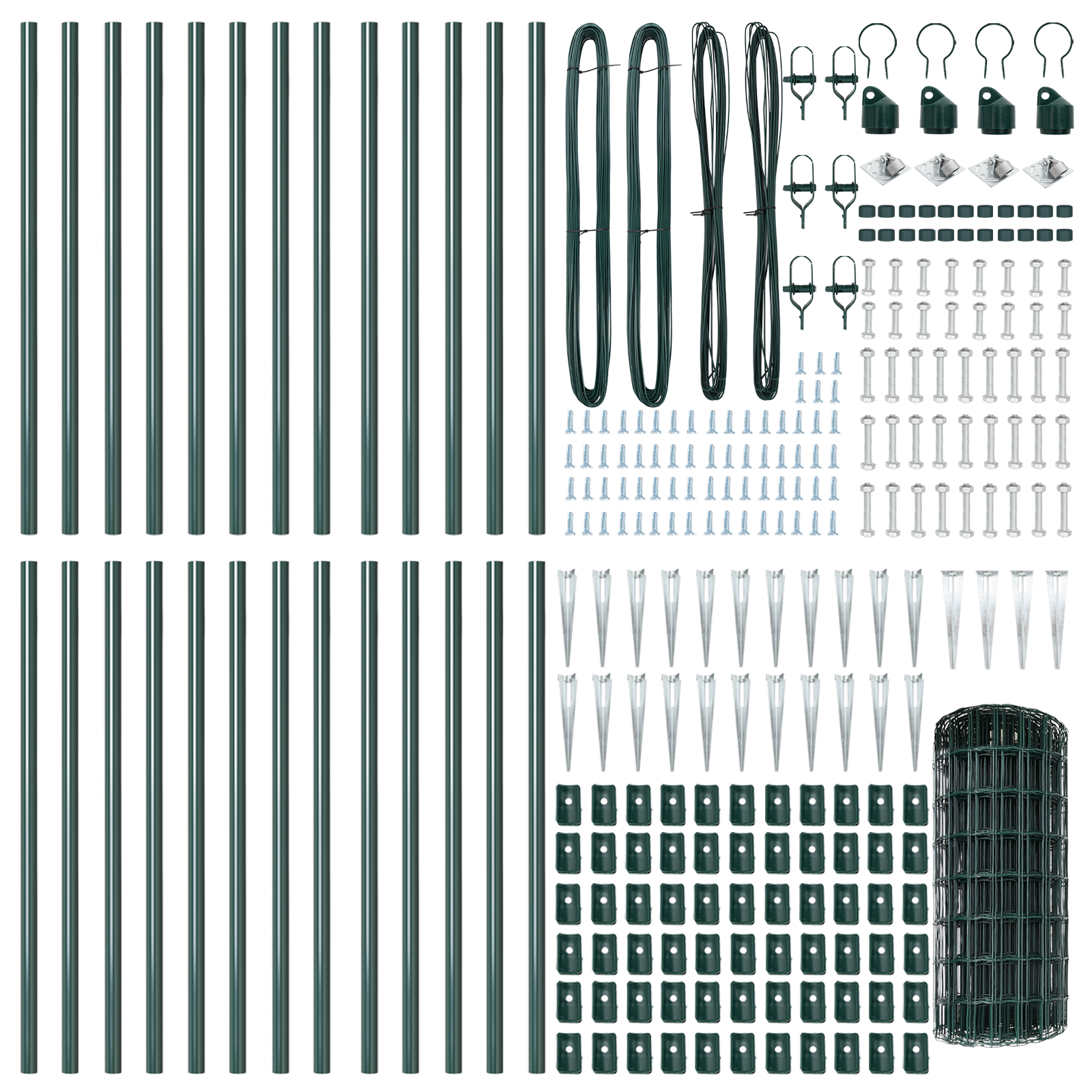 Euro Fence with 13 Spike Posts 0.4x50 m Galvanised Steel Green - Image 5