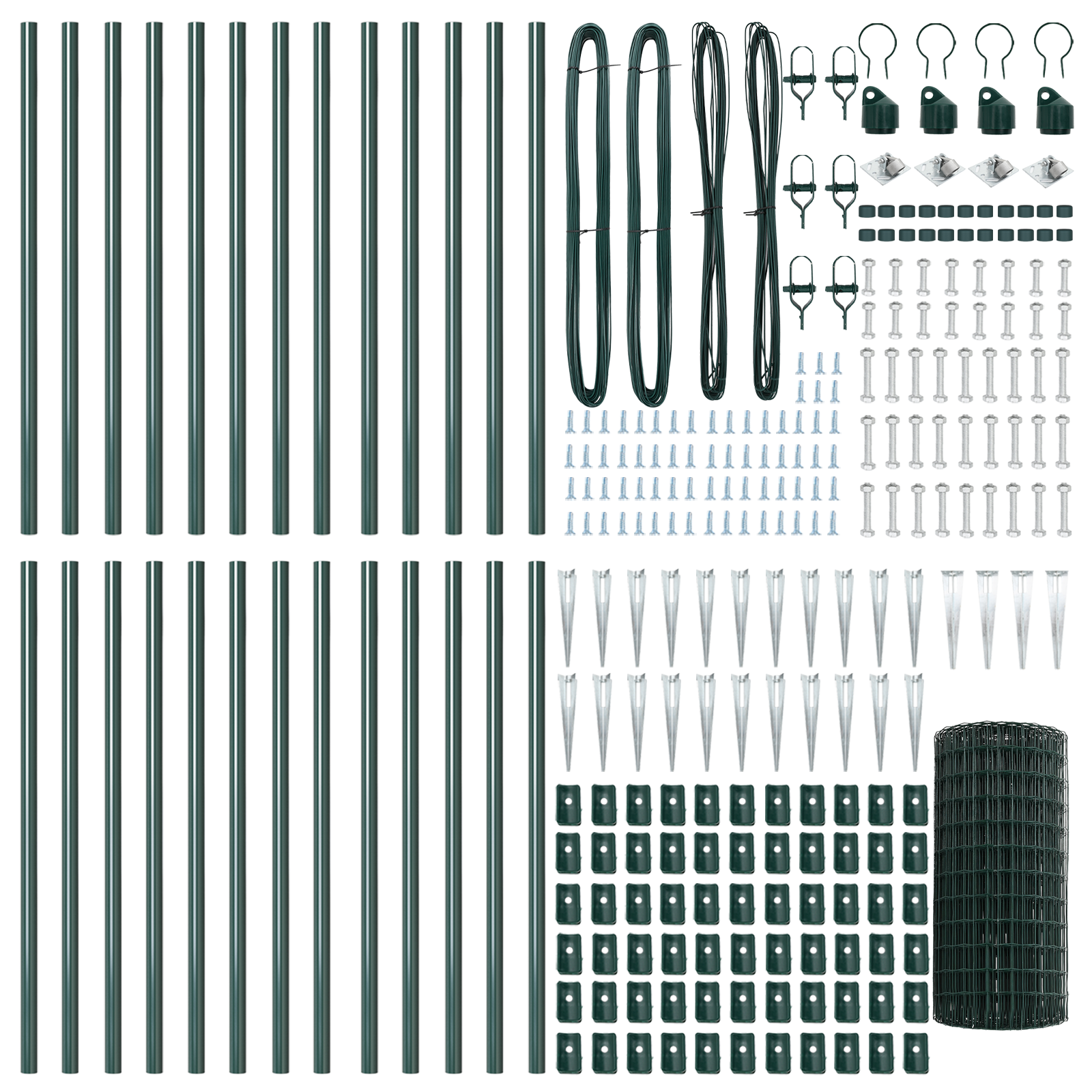 Euro Fence with 13 Spike Posts 0.4x50 m Galvanised Steel Green - Image 5