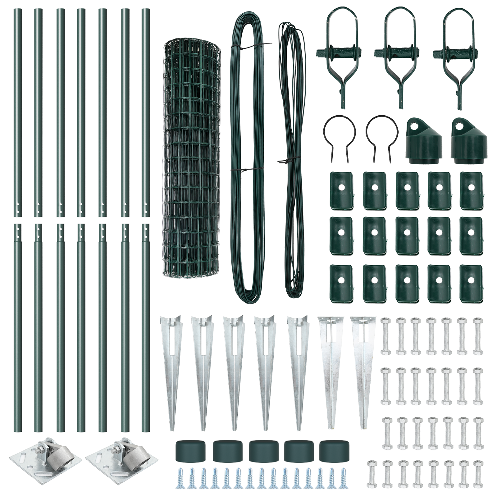Euro Fence with 7 Spike Posts 1.4x10 m Galvanised Steel Green - Image 5