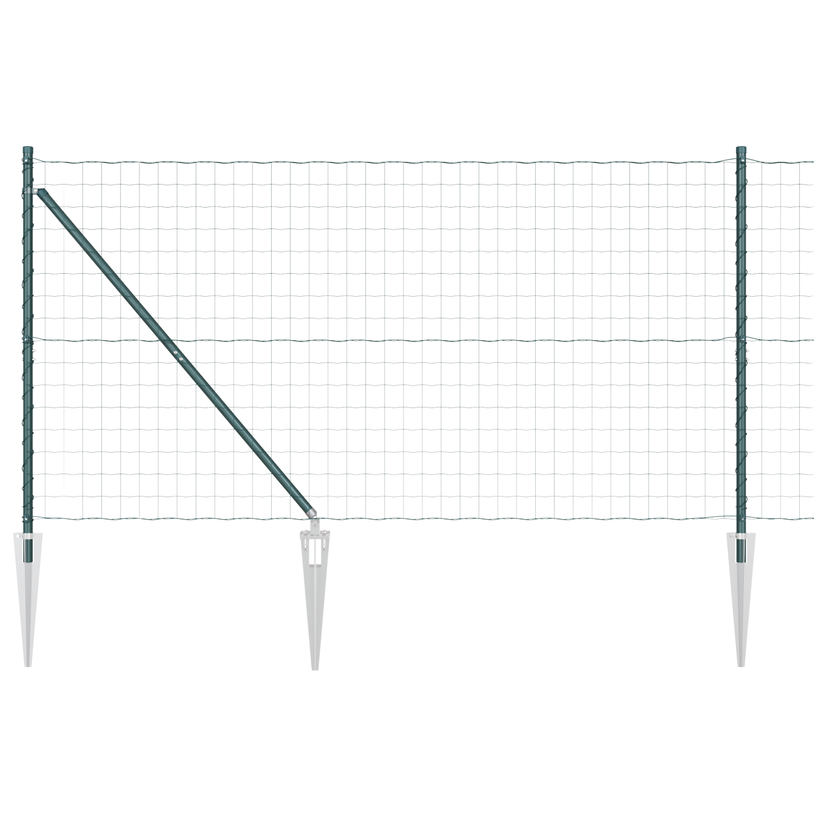 Euro Fence with 7 Spike Posts 1.4x10 m Galvanised Steel Green - Image 2