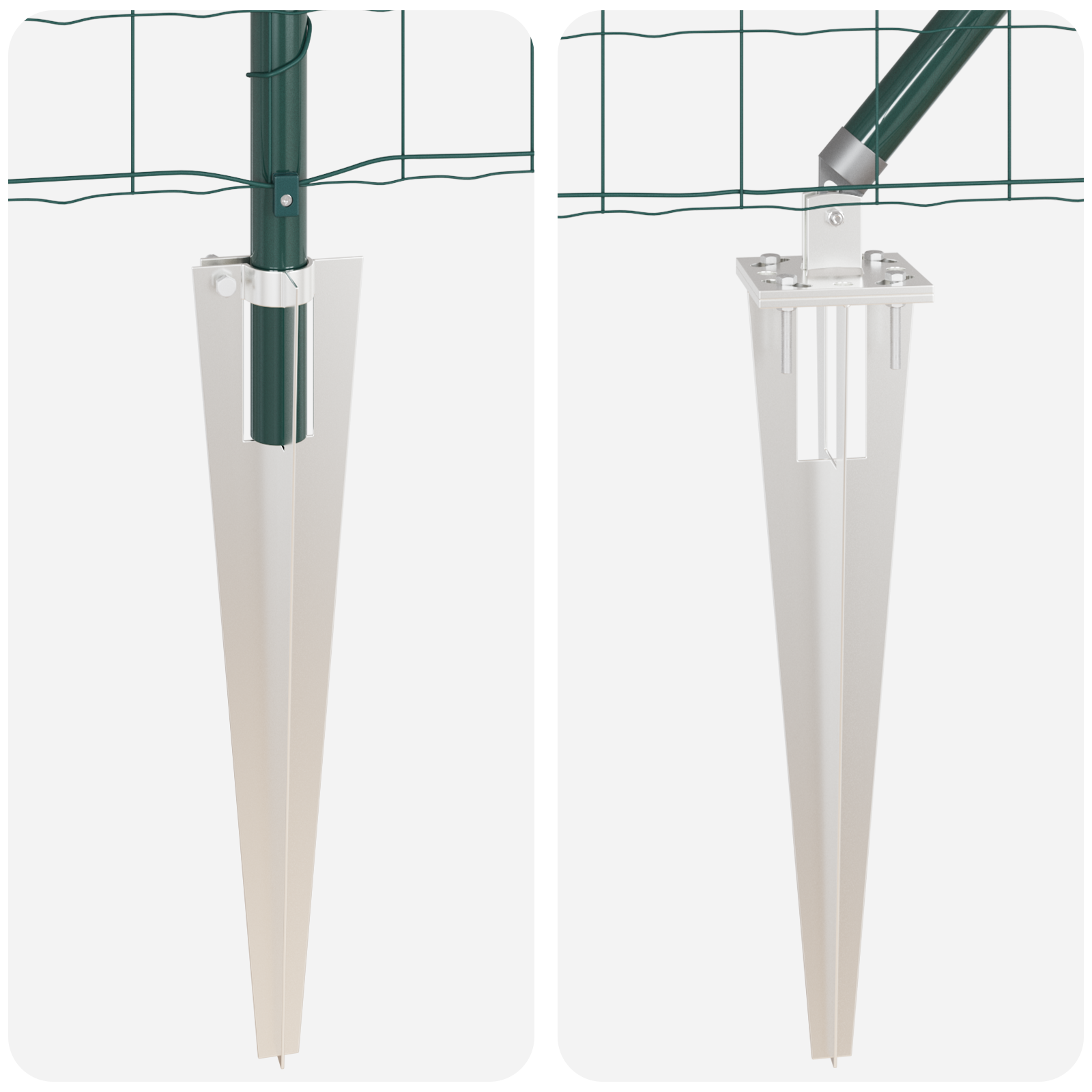 Euro Fence with 7 Spike Posts 1.6x10 m Galvanised Steel Green - Image 8