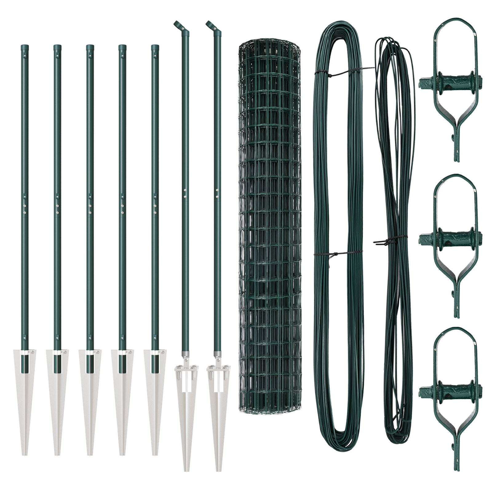 Euro Fence with 7 Spike Posts 1.6x10 m Galvanised Steel Green - Image 4