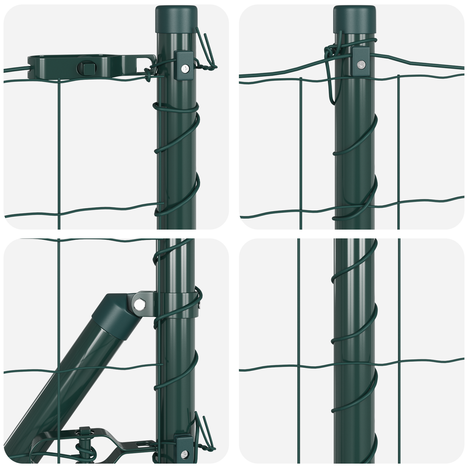 Euro Fence with 13 Spike Posts 0.4x25 m Galvanised Steel Green - Image 7
