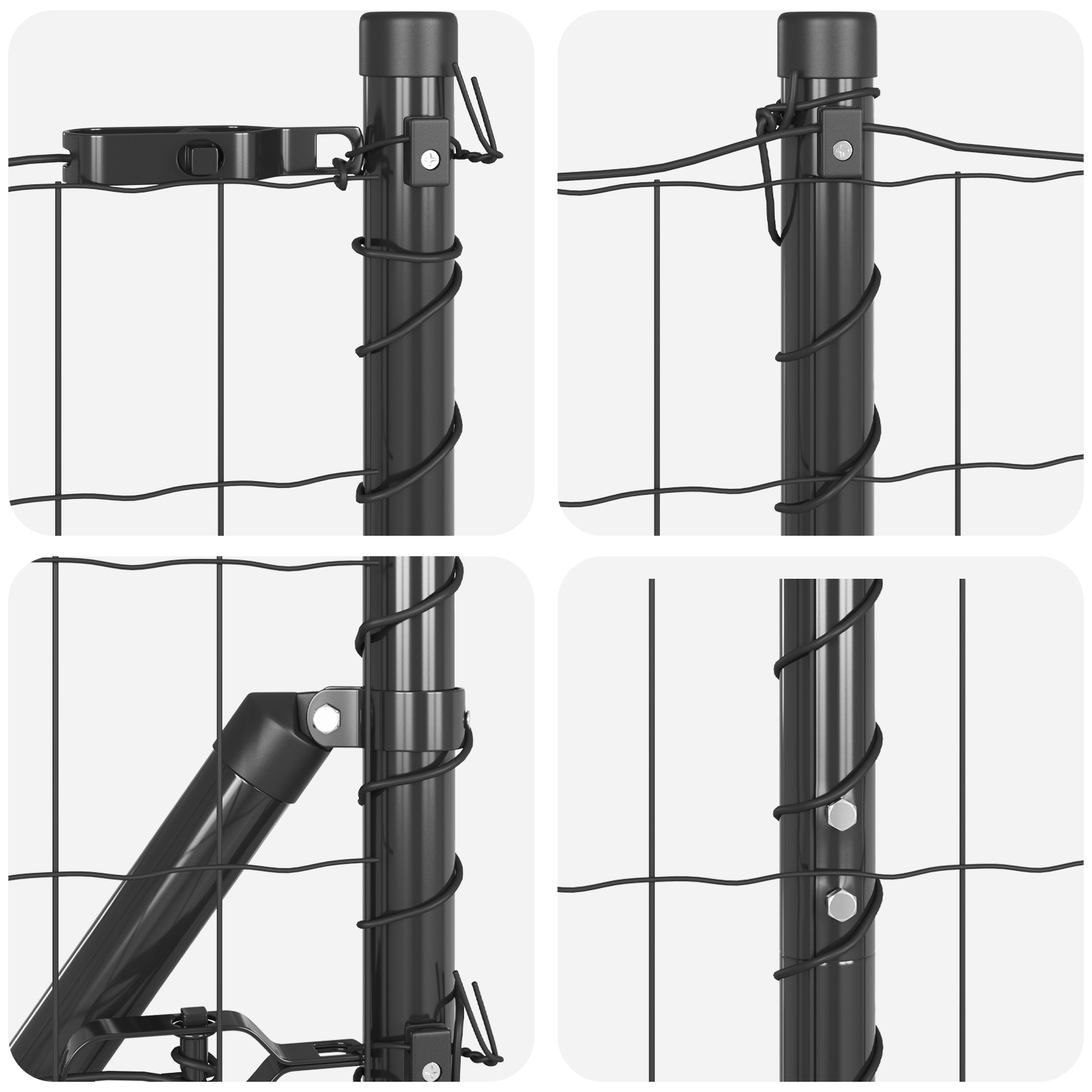 Euro Fence with 7 Spike Posts 1.6x10 m Galvanised Steel Grey - Image 7