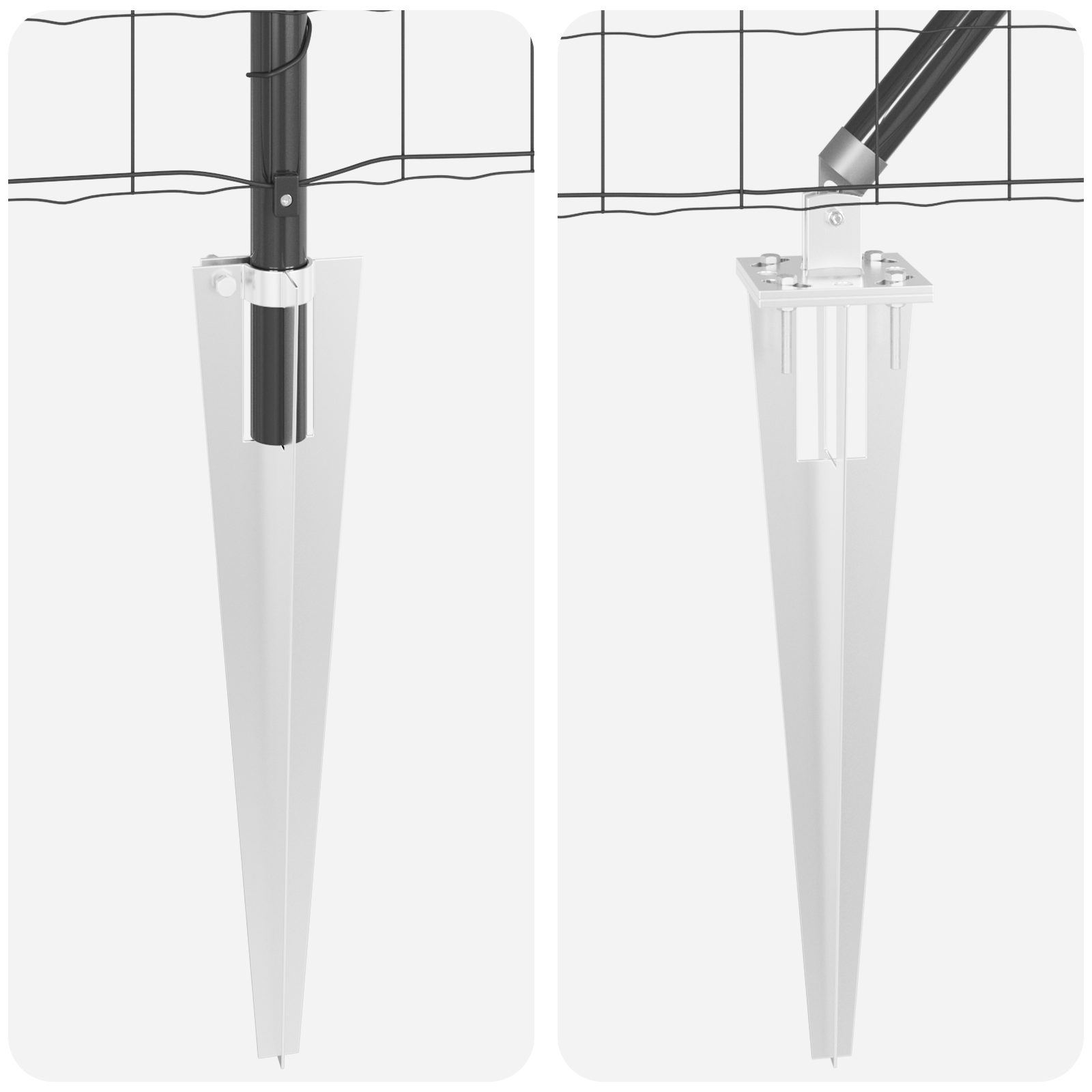 Euro Fence with 7 Spike Posts 0.8x10 m Galvanized Steel Grey - Image 8