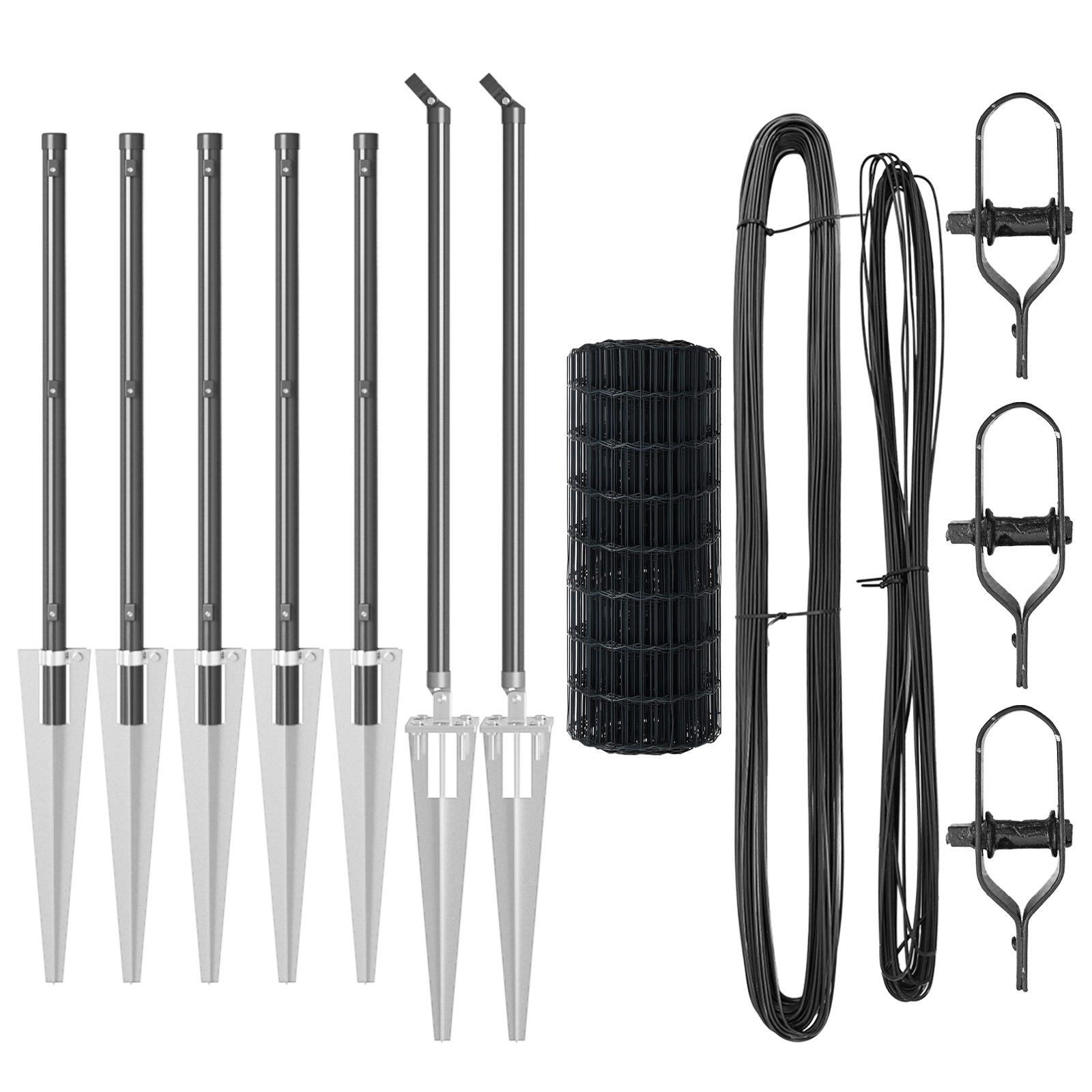 Euro Fence with 7 Spike Posts 0.8x10 m Galvanized Steel Grey - Image 4