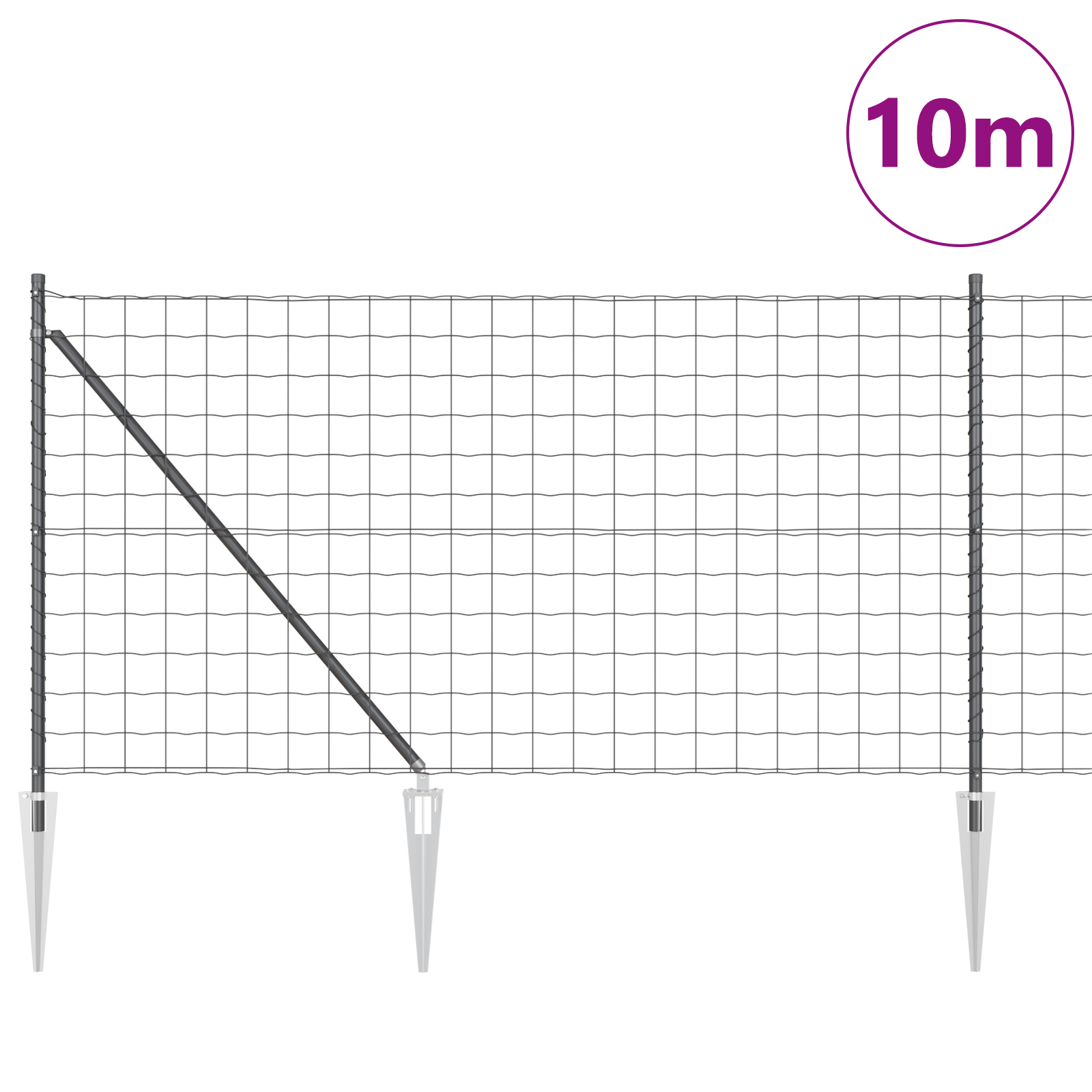 Euro Fence Set of 2 Grey Metal 10 x 1 m Durable Euro Fence - Image 3