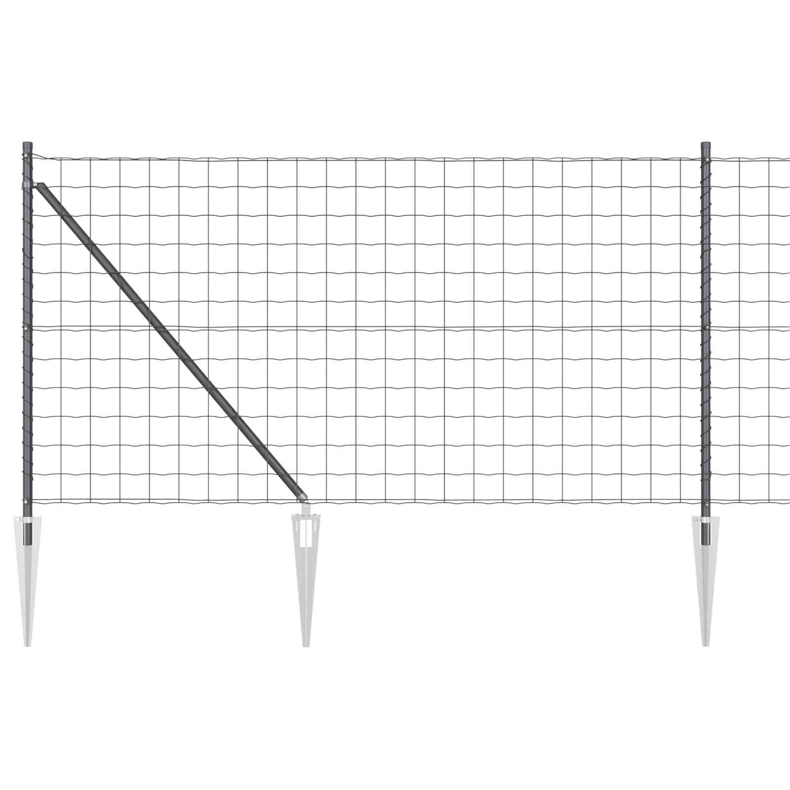 Euro Fence Set of 2 Grey Metal 10 x 1 m Durable Euro Fence - Image 2