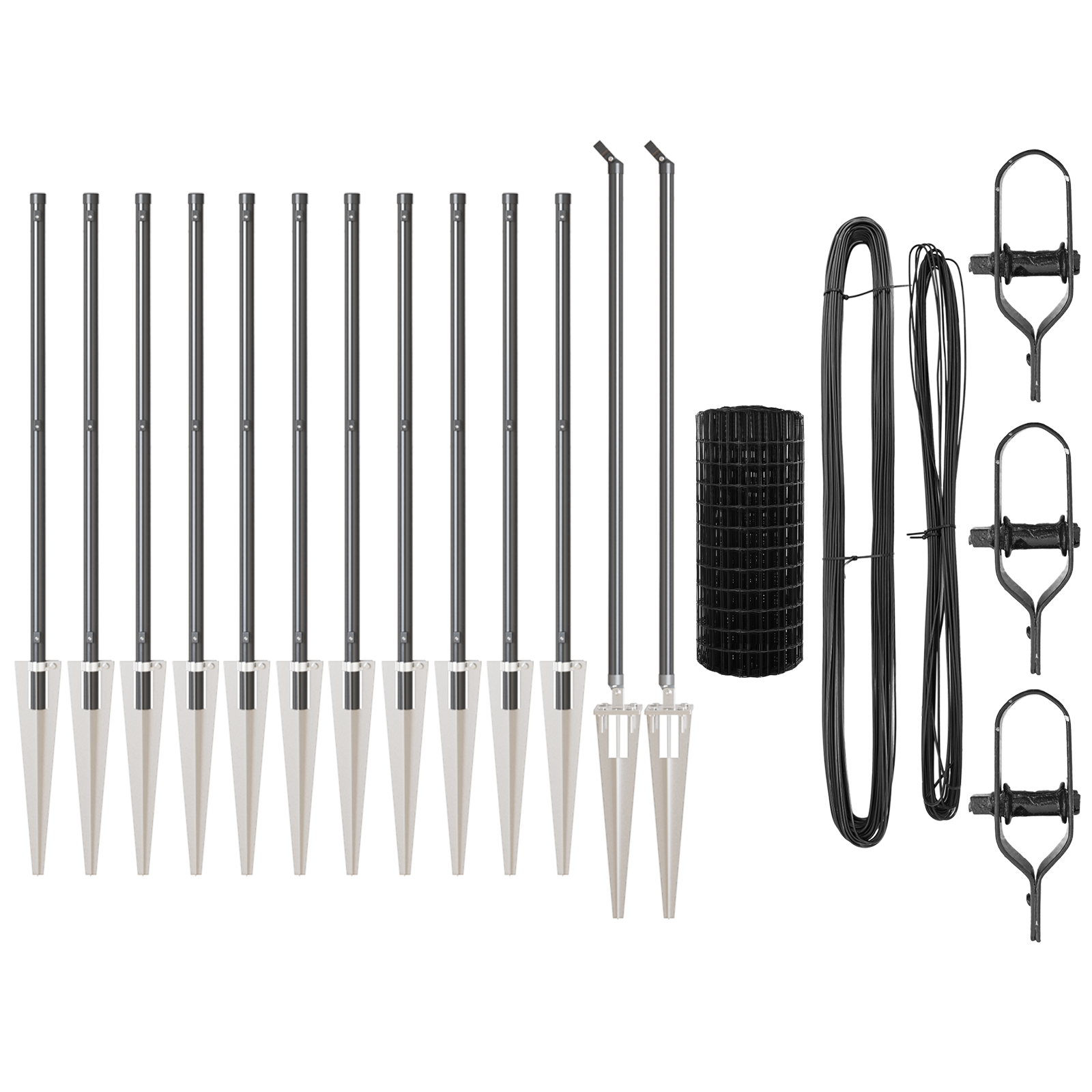 Euro Fence with 13 Spike Posts 1x25 m Galvanised Steel Grey - Image 4