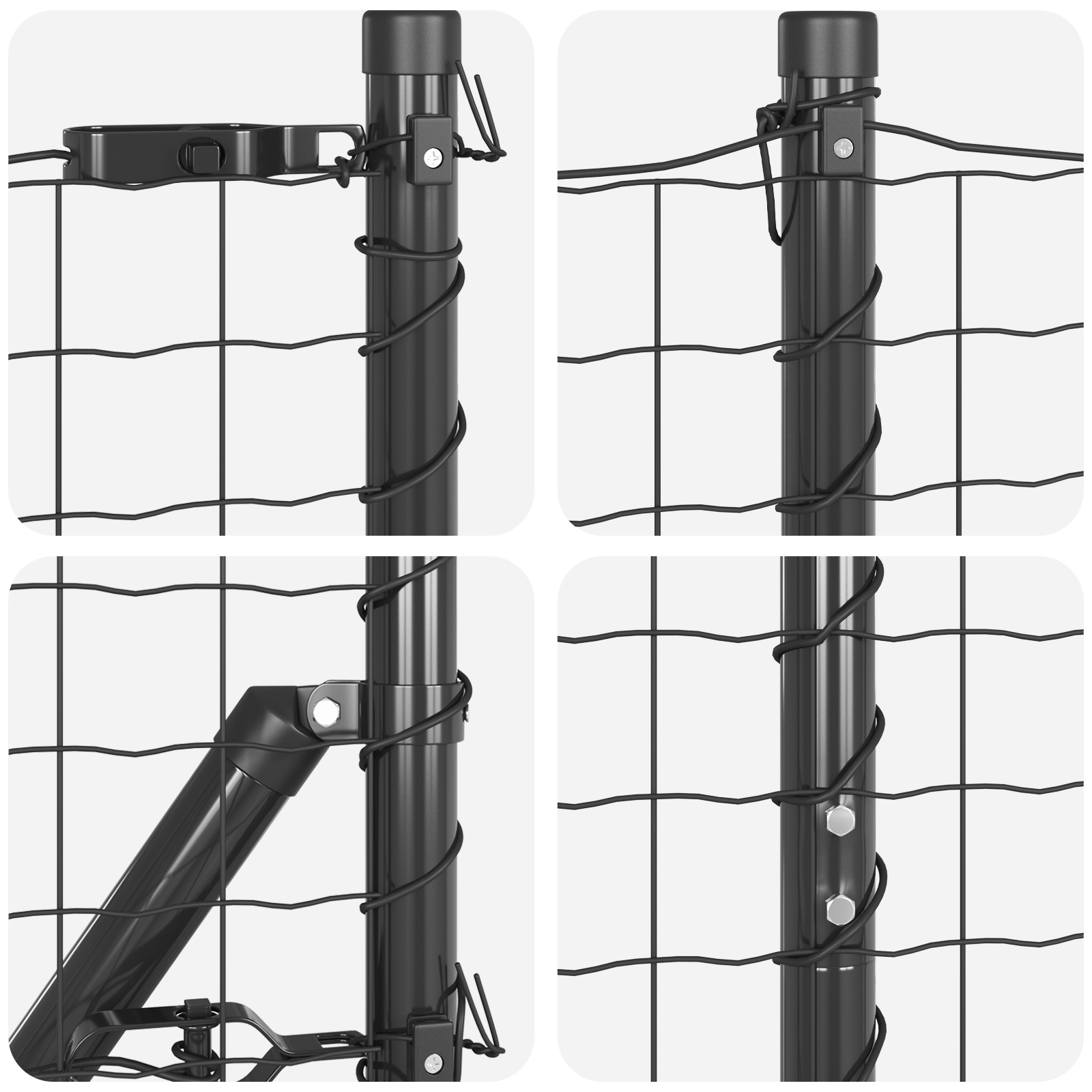 Euro Fence with 13 Spike Posts 1.2x25 m Galvanised Steel Grey - Image 7