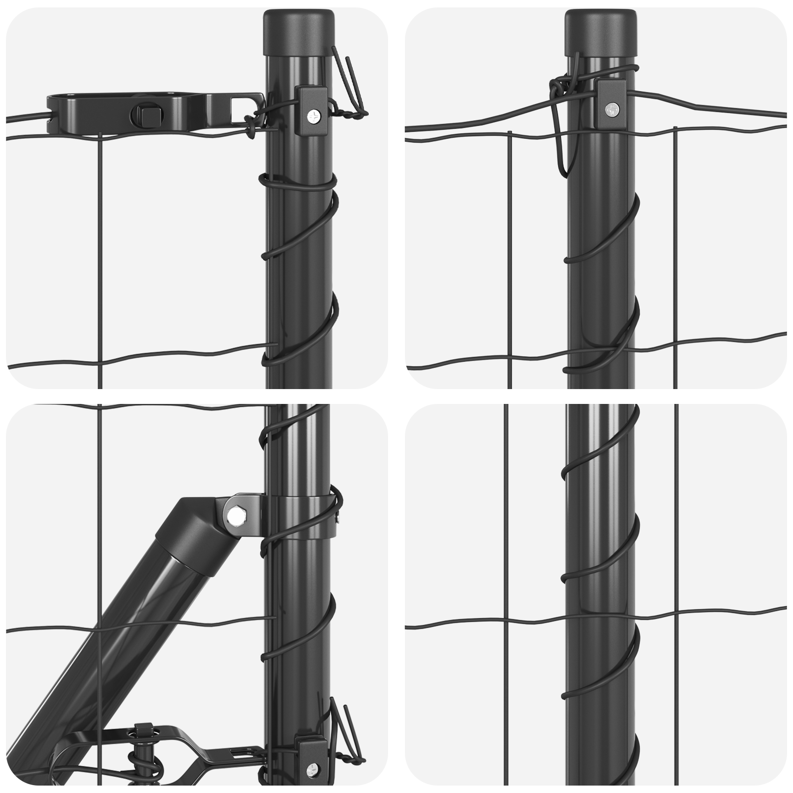Euro Fence with 13 Spike Posts 0.4x25 m Galvanised Steel Grey - Image 7