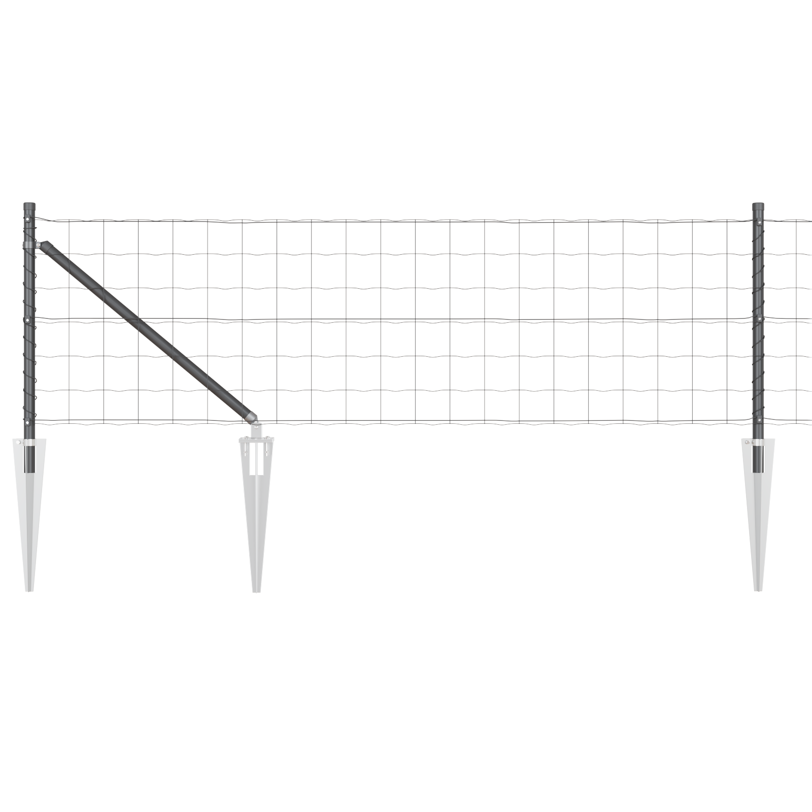 Euro Fence with 13 Spike Posts 0.6x25 m Galvanised Steel Grey - Image 2