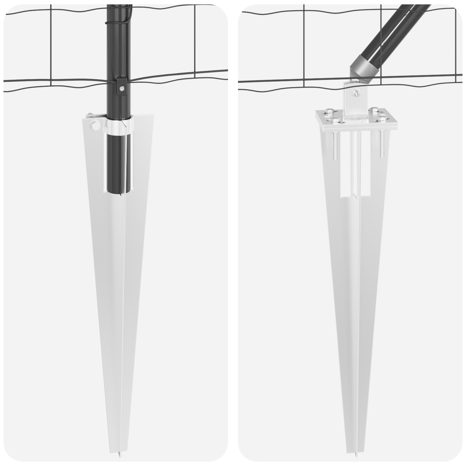 Euro Fence Set of 2 Grey Metal 25 x 1 m Durable Euro Fence - Image 8