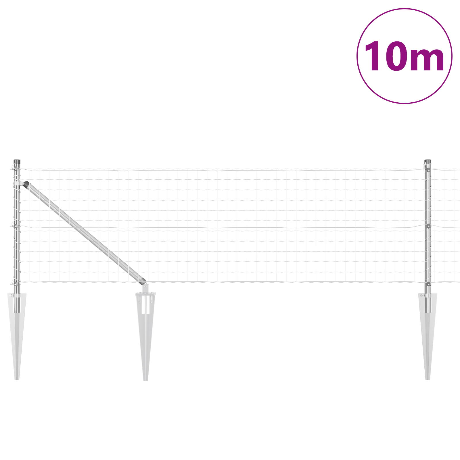 Euro Fence with 7 Spike Posts 0.8x10 m Galvanised Steel - Image 3