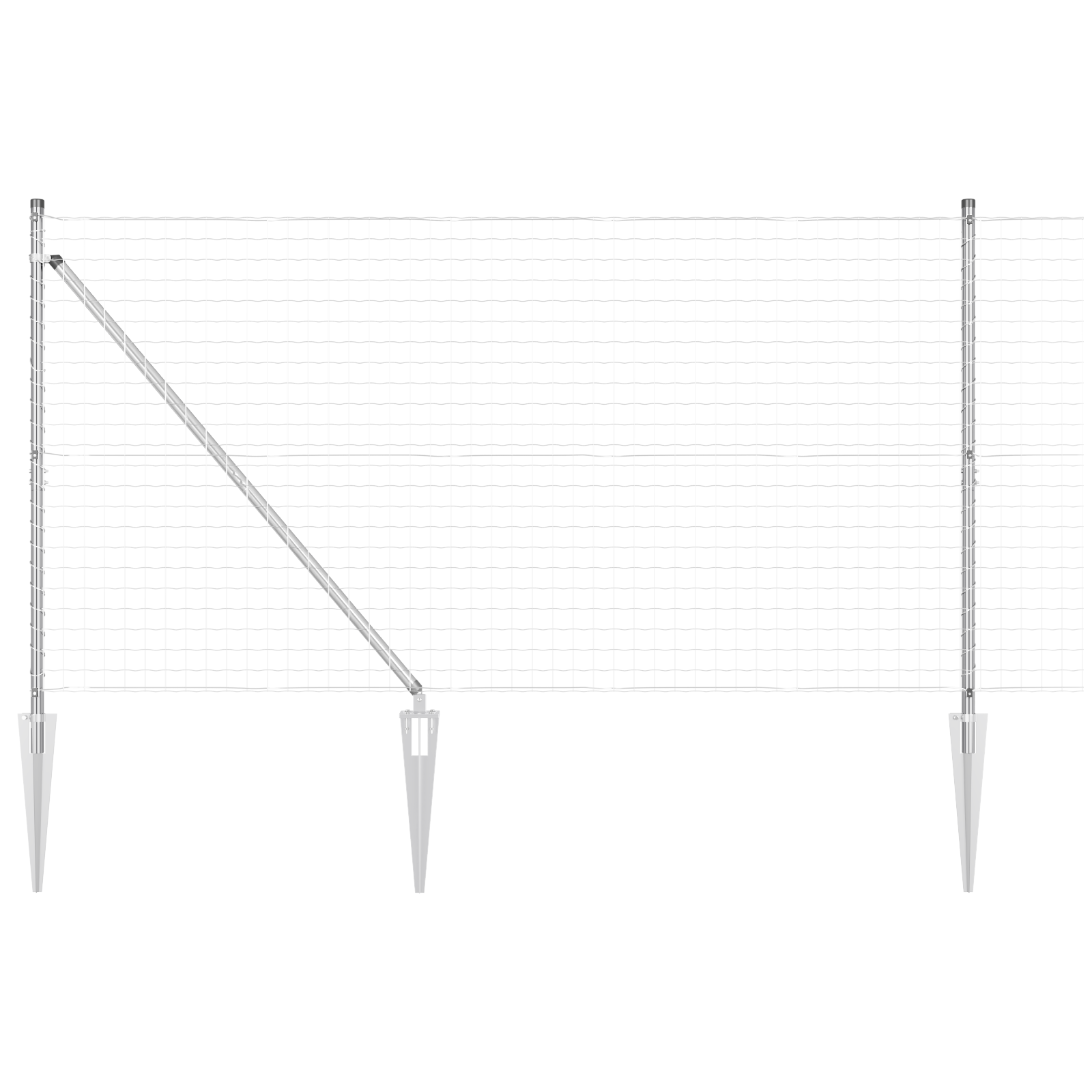 Euro Fence with 7 Spike Posts 1,4x10 m Galvanised Steel - Image 2