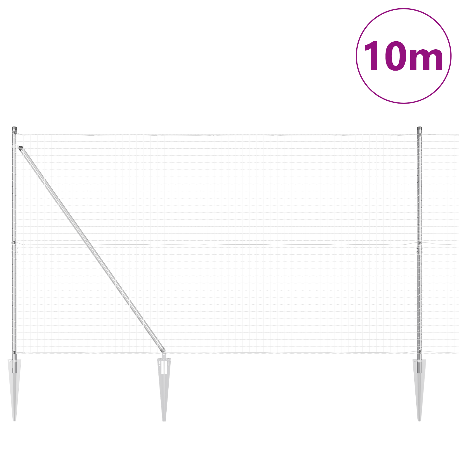 Euro Fence with 7 Spike Posts 1.6x10 m Galvanised Steel - Image 3