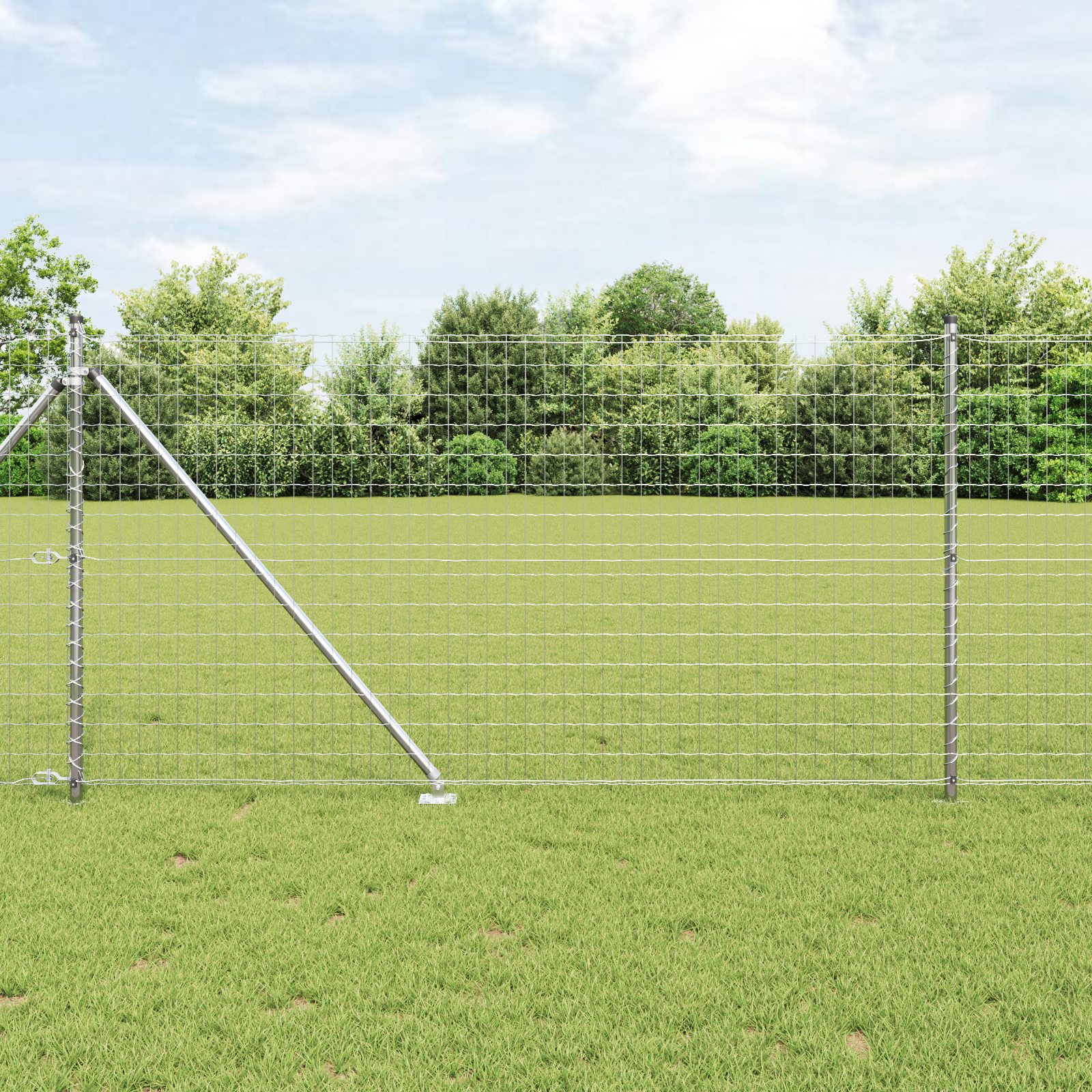 Euro Fence with 7 Spike Posts 1x10 m Galvanised Steel