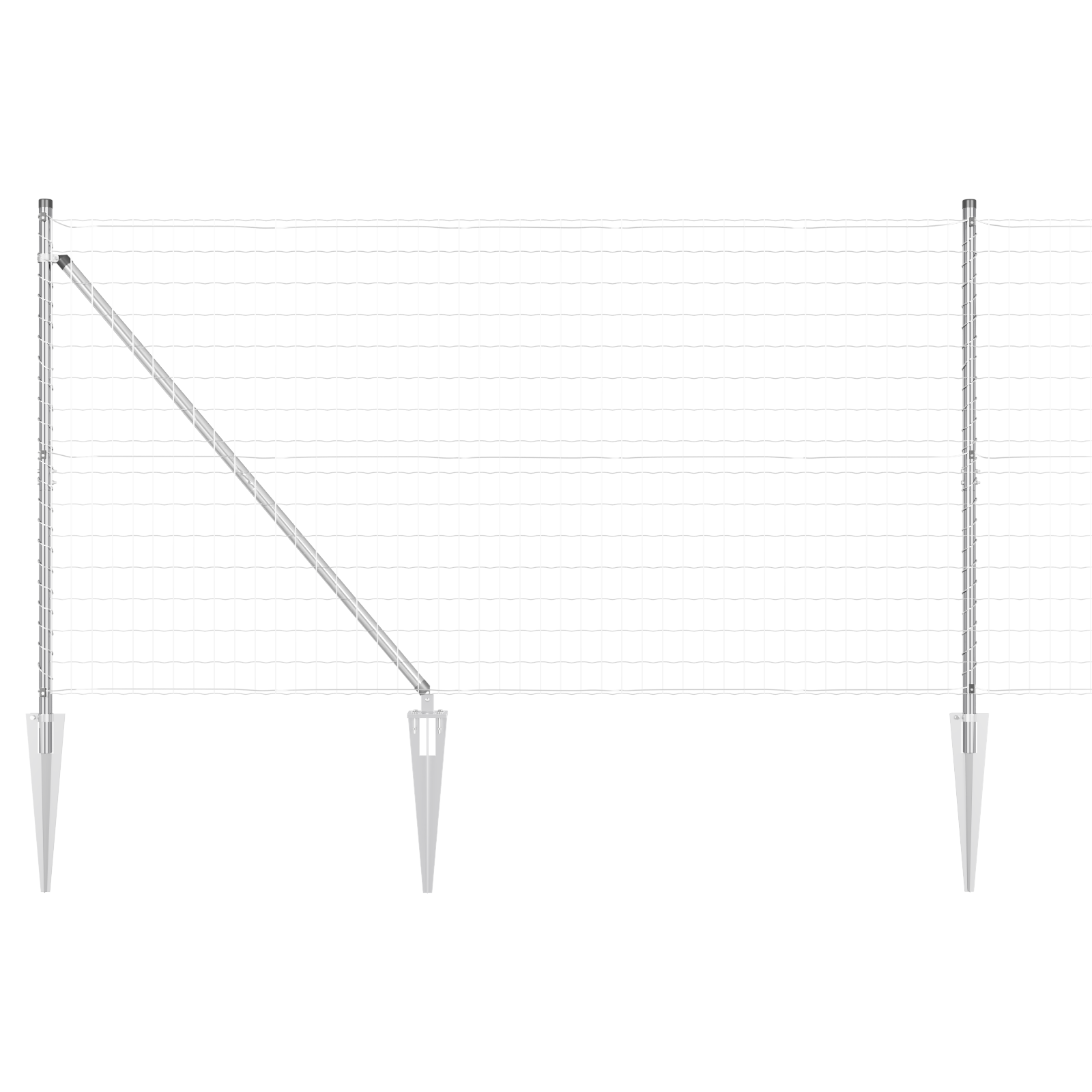 Euro Fence with 7 Spike Posts 1.2x10 m Galvanised Steel - Image 2