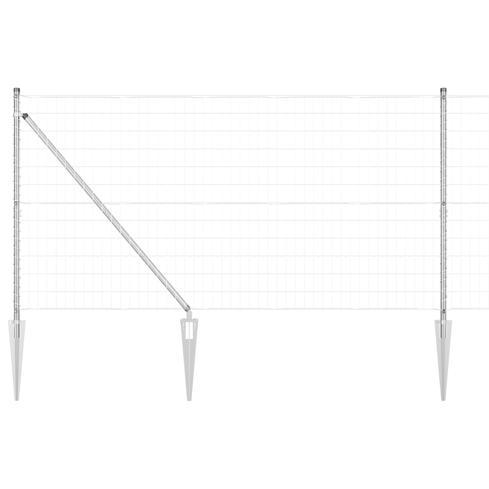 Euro Fence with 7 Spike Posts 1.4x10 m Galvanised Steel - Image 2