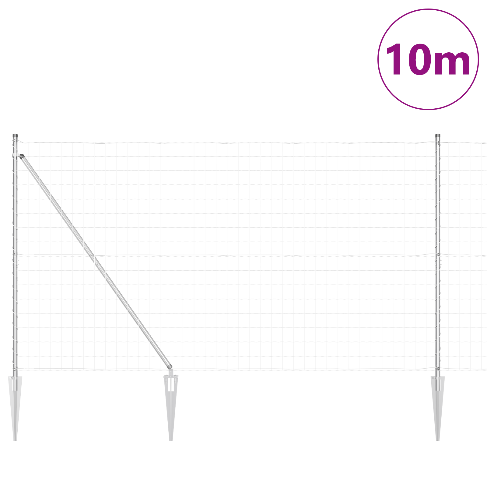 Euro Fence with 7 Spike Posts 1.6x10 m Galvanised Steel - Image 3