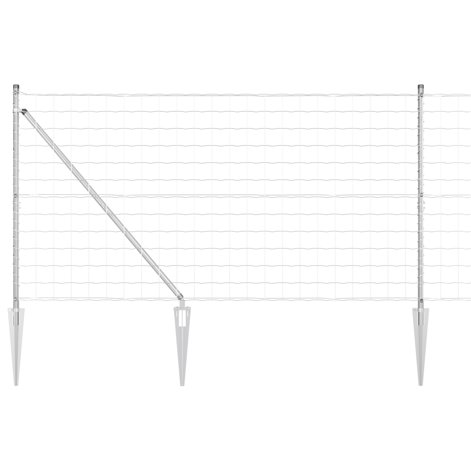 Euro Fence with 7 Spike Posts 1.4x10 m Galvanised Steel - Image 2