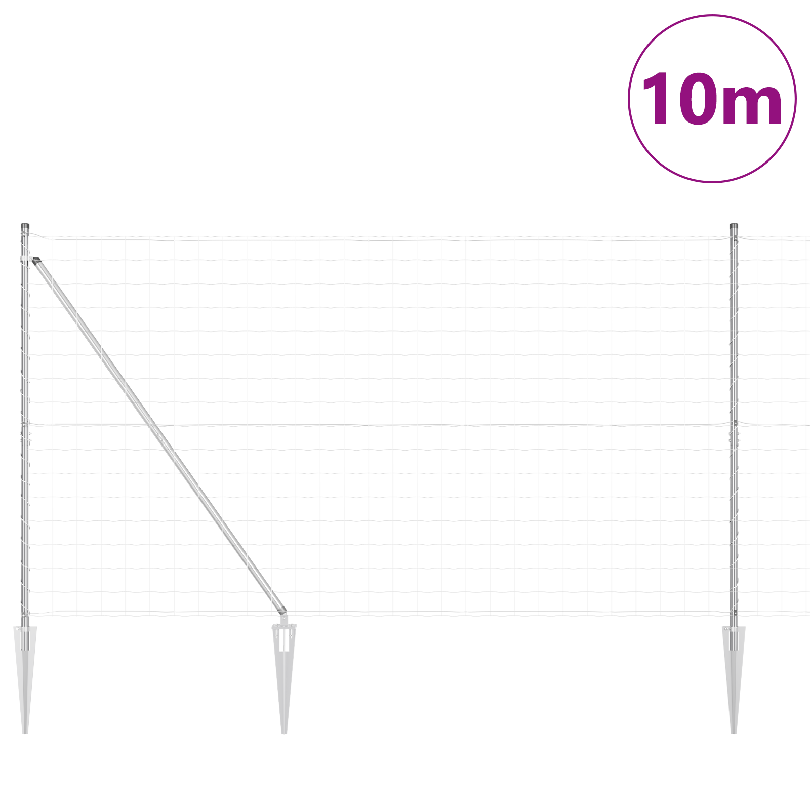 Euro Fence with 7 Spike Posts 1.5x10 m Galvanised Steel - Image 3