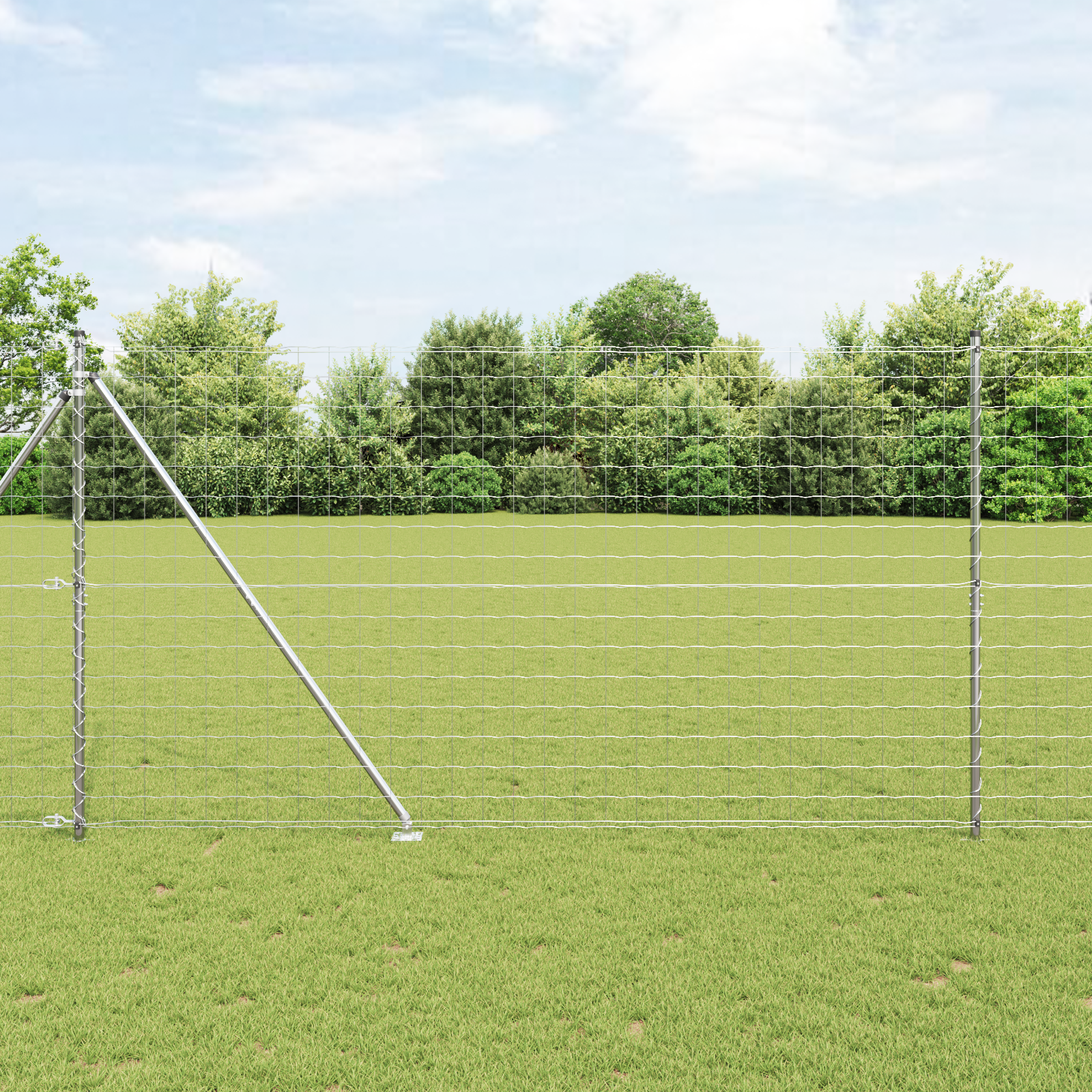 Euro Fence with 7 Spike Posts 1.5x10 m Galvanised Steel