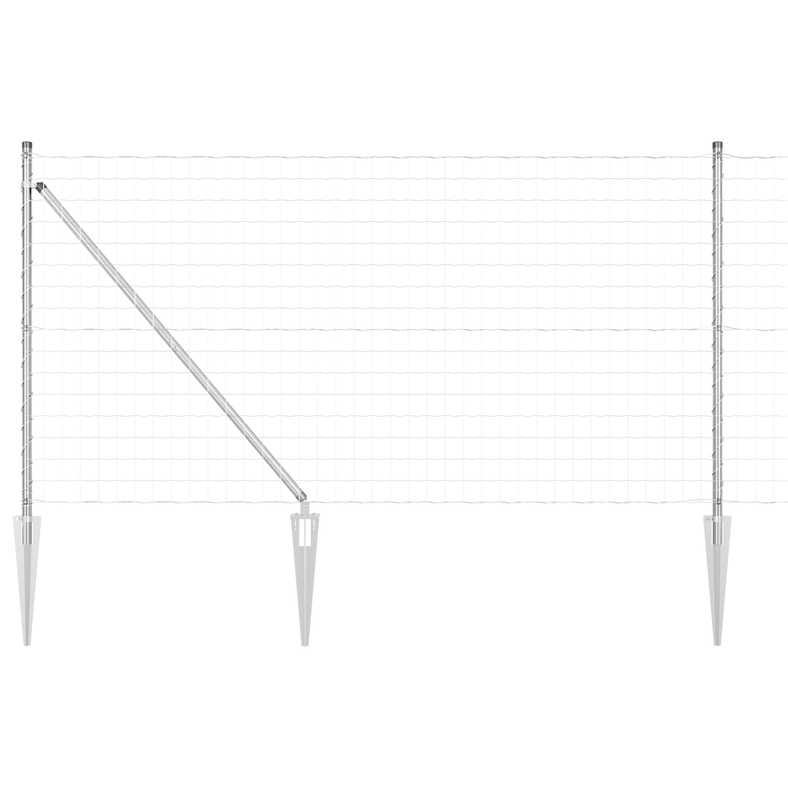Euro Fence with 7 Spike Posts 1x10 m Galvanised Steel - Image 2