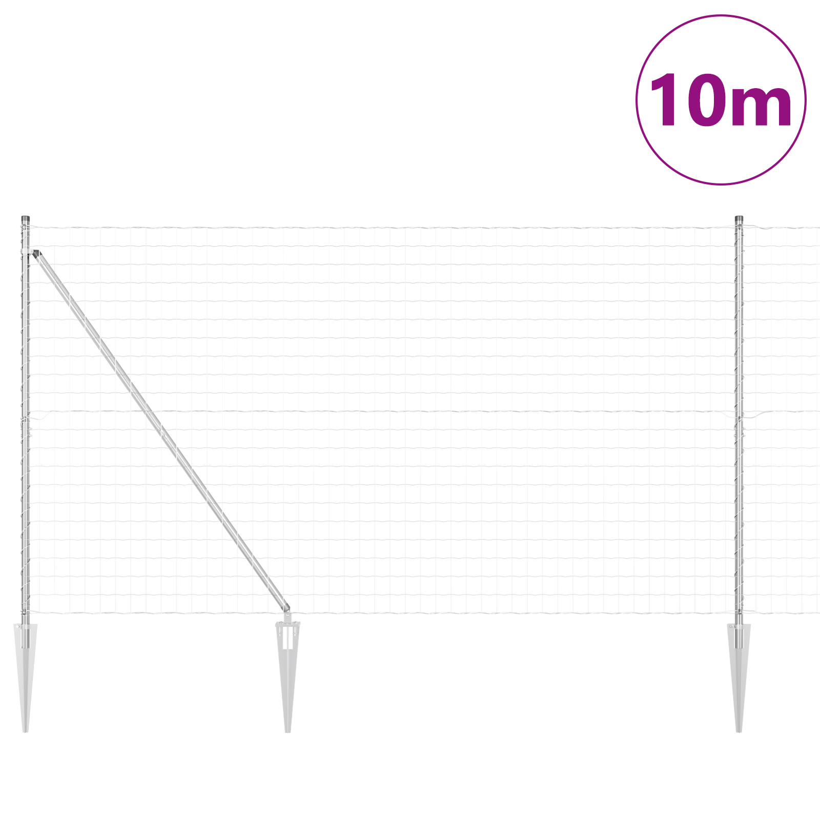 Euro Fence with 7 Spike Posts 1.6x10 m Galvanised Steel - Image 3
