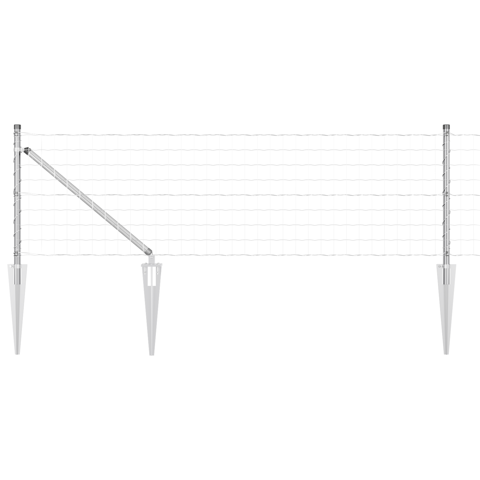 Euro Fence with 13 Spike Posts 0.4x25 m Galvanised Steel - Image 2